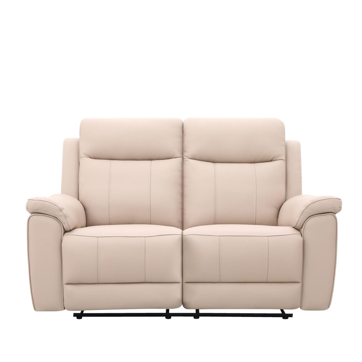 Sofá Reclinable 2 Puestos Lola Cuero Beige