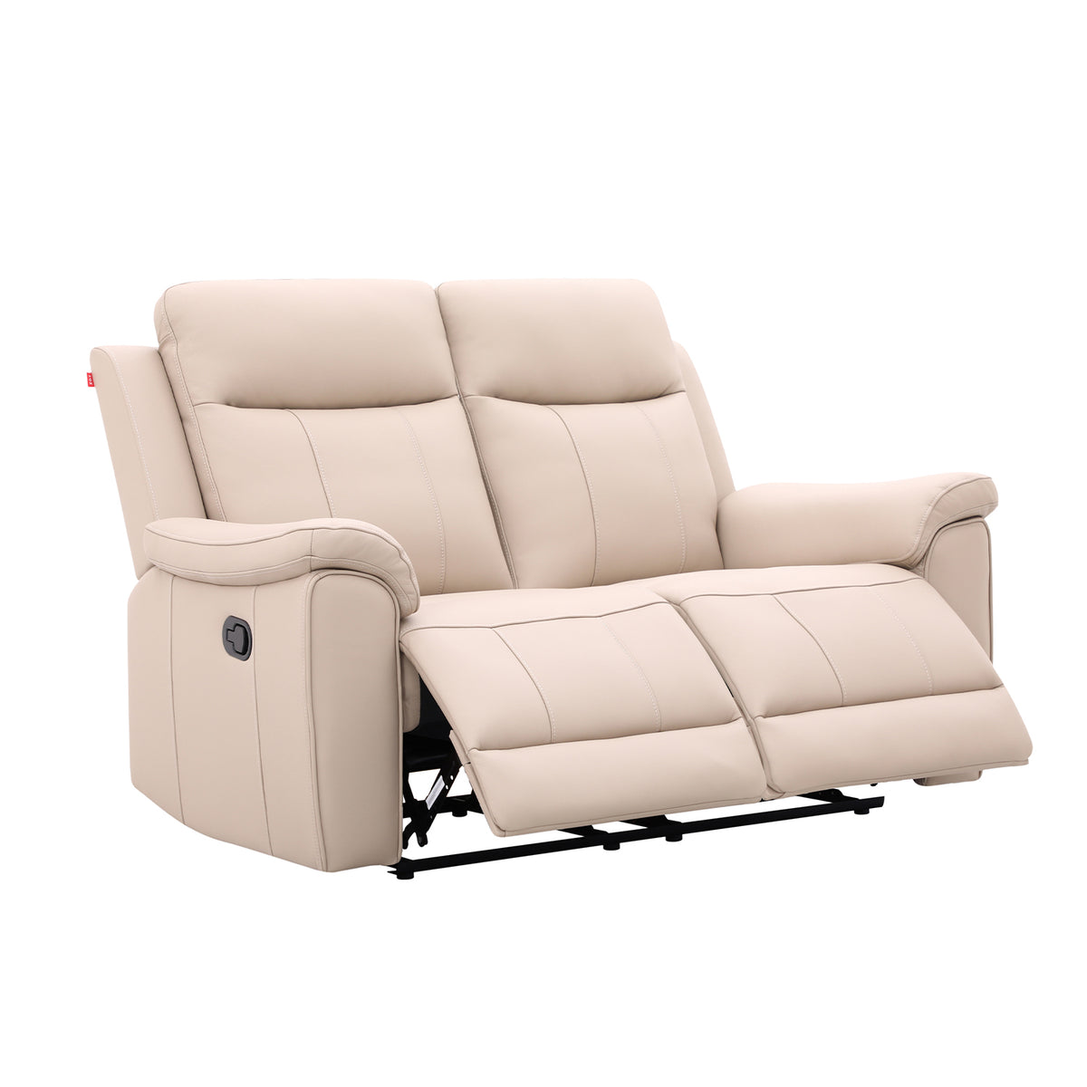 Sofá Reclinable 2 Puestos Lola Cuero Beige