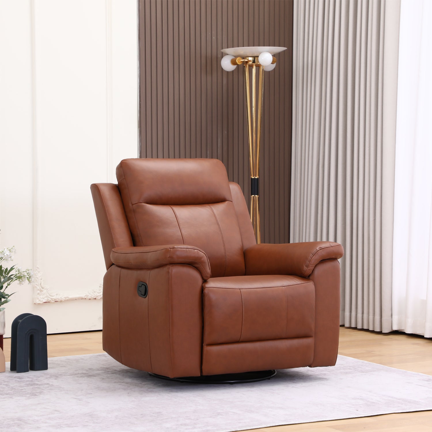 Sillón Reclinable Lola Cuero Miel