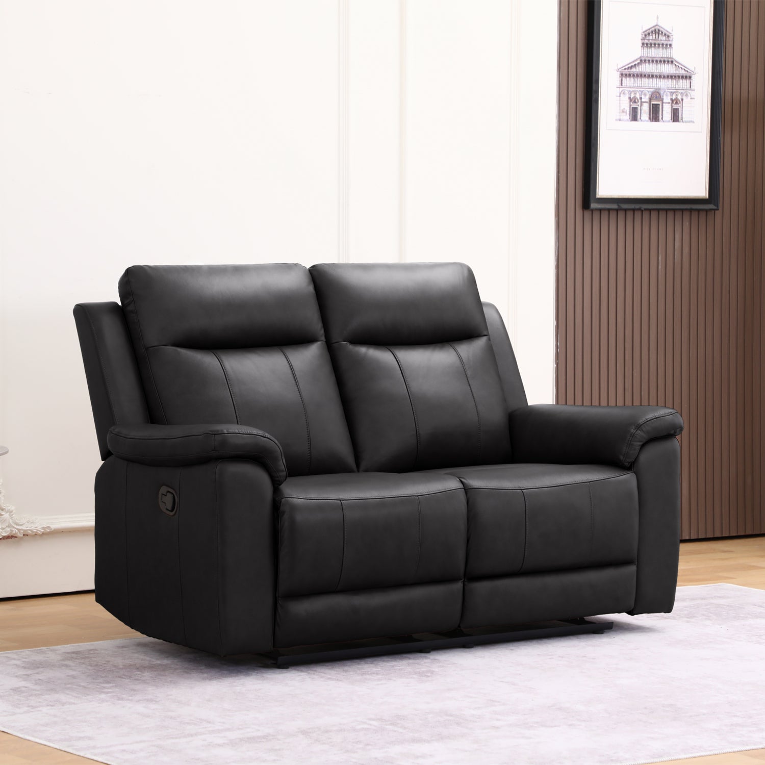 Sofá Reclinable 3 Puestos Lola Cuero Chocolate
