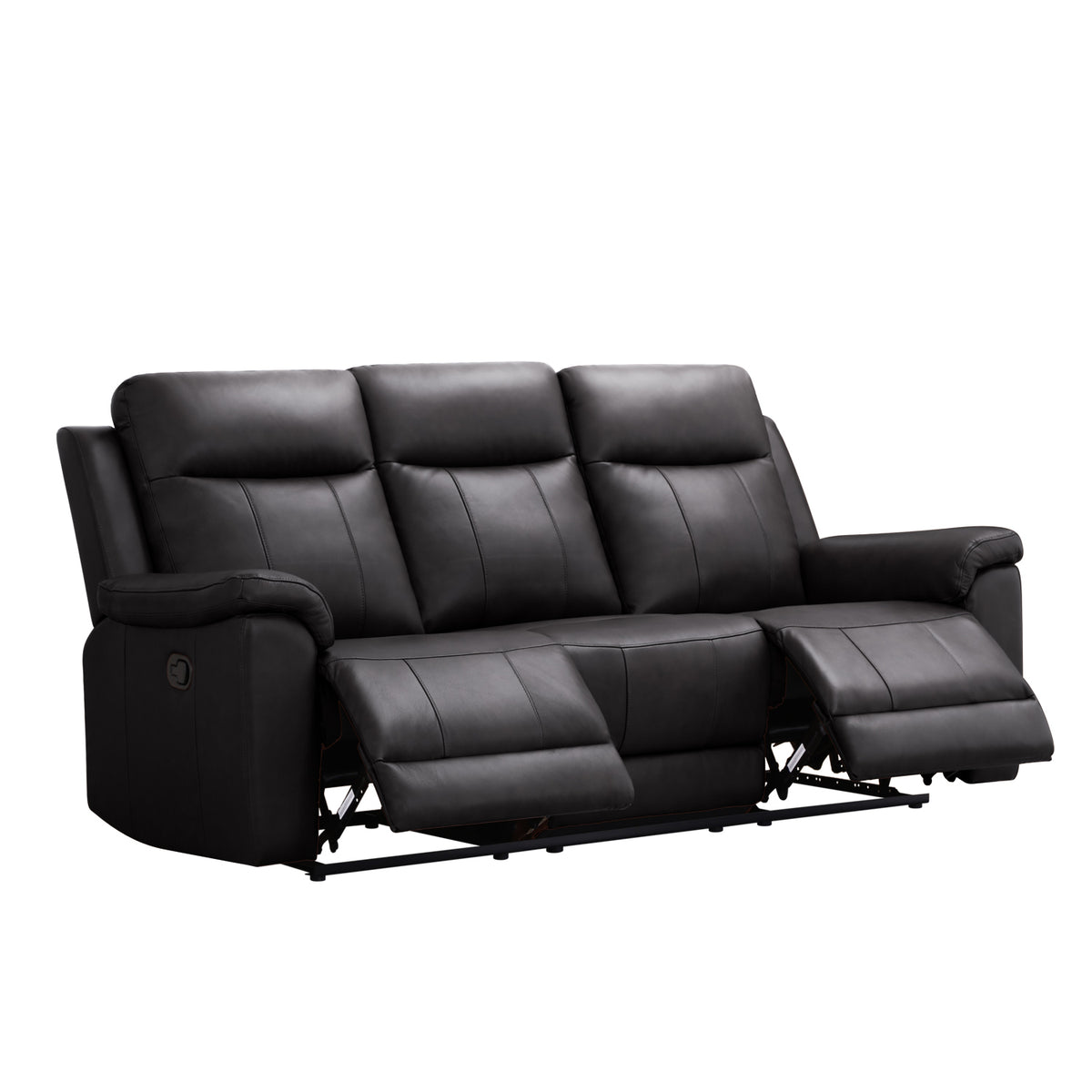 Sofá Reclinable 3 Puestos Lola Cuero Chocolate