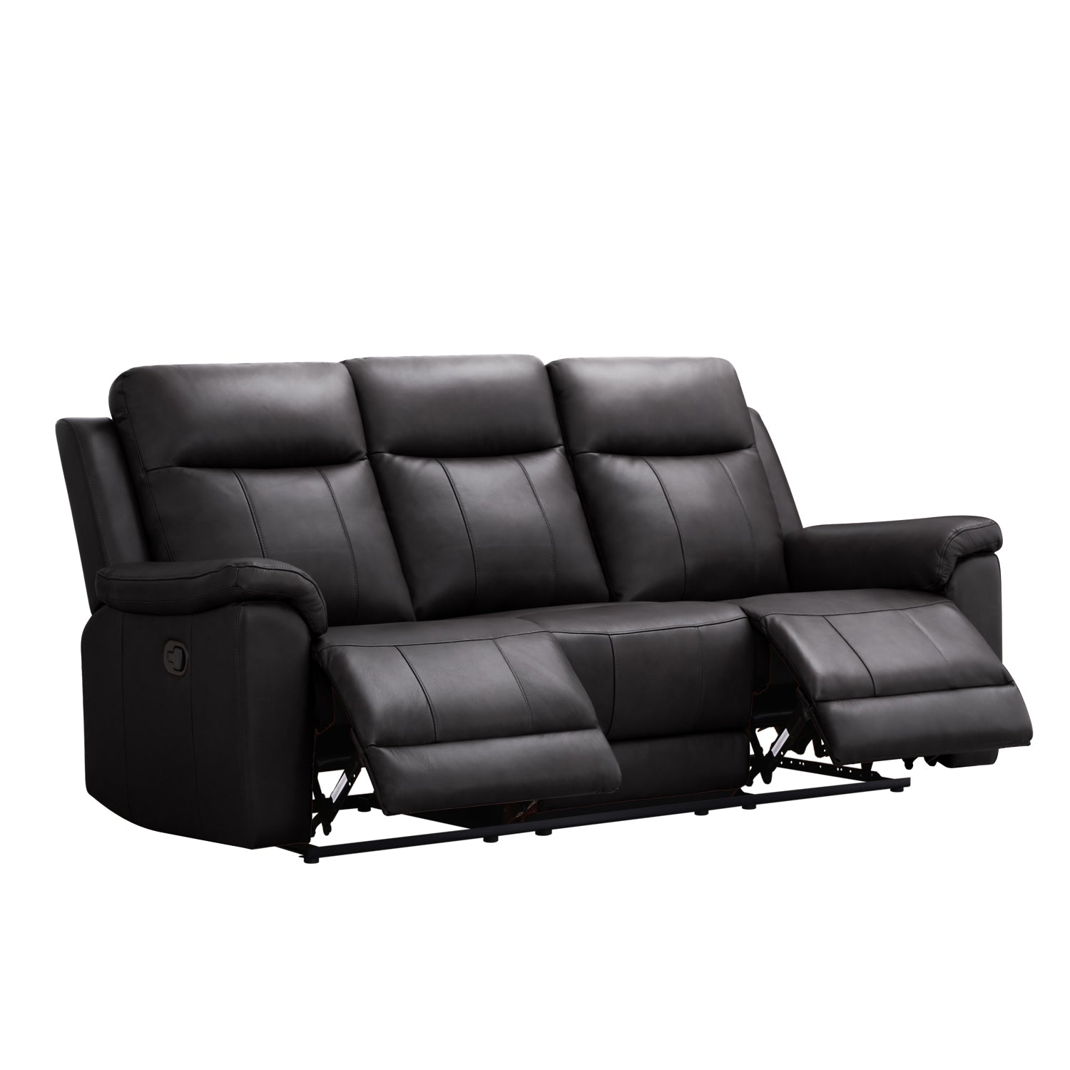Sofá Reclinable 3 Puestos Lola Cuero Chocolate