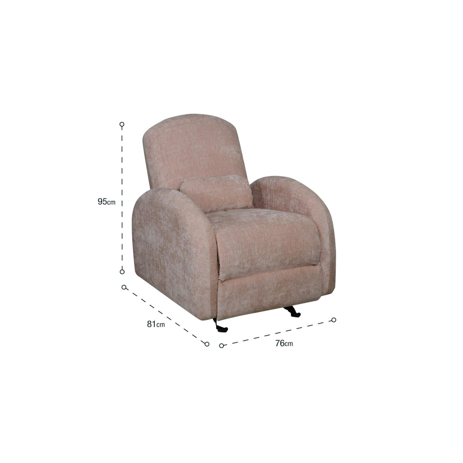 Silla Reclinable Ellis Chenille Ainoa Rosa Mecedora