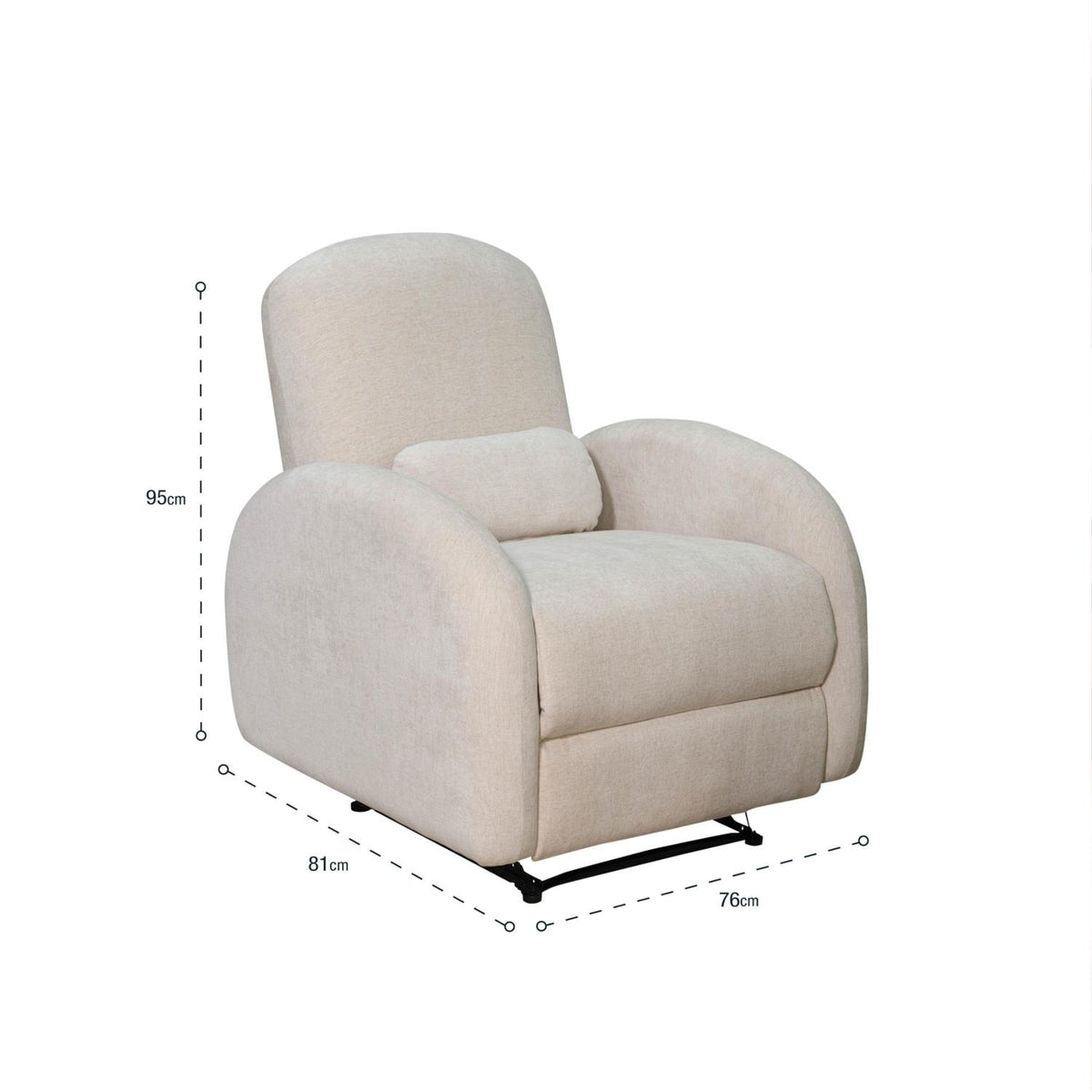 Silla Reclinable Ellis Chenille Touch Almendra Mecedora