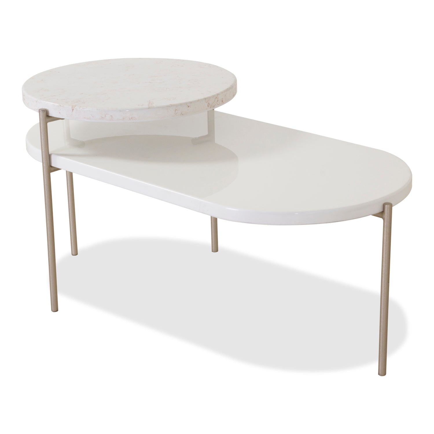 Mesa De Centro Venus Champaña, Marmol Beige
