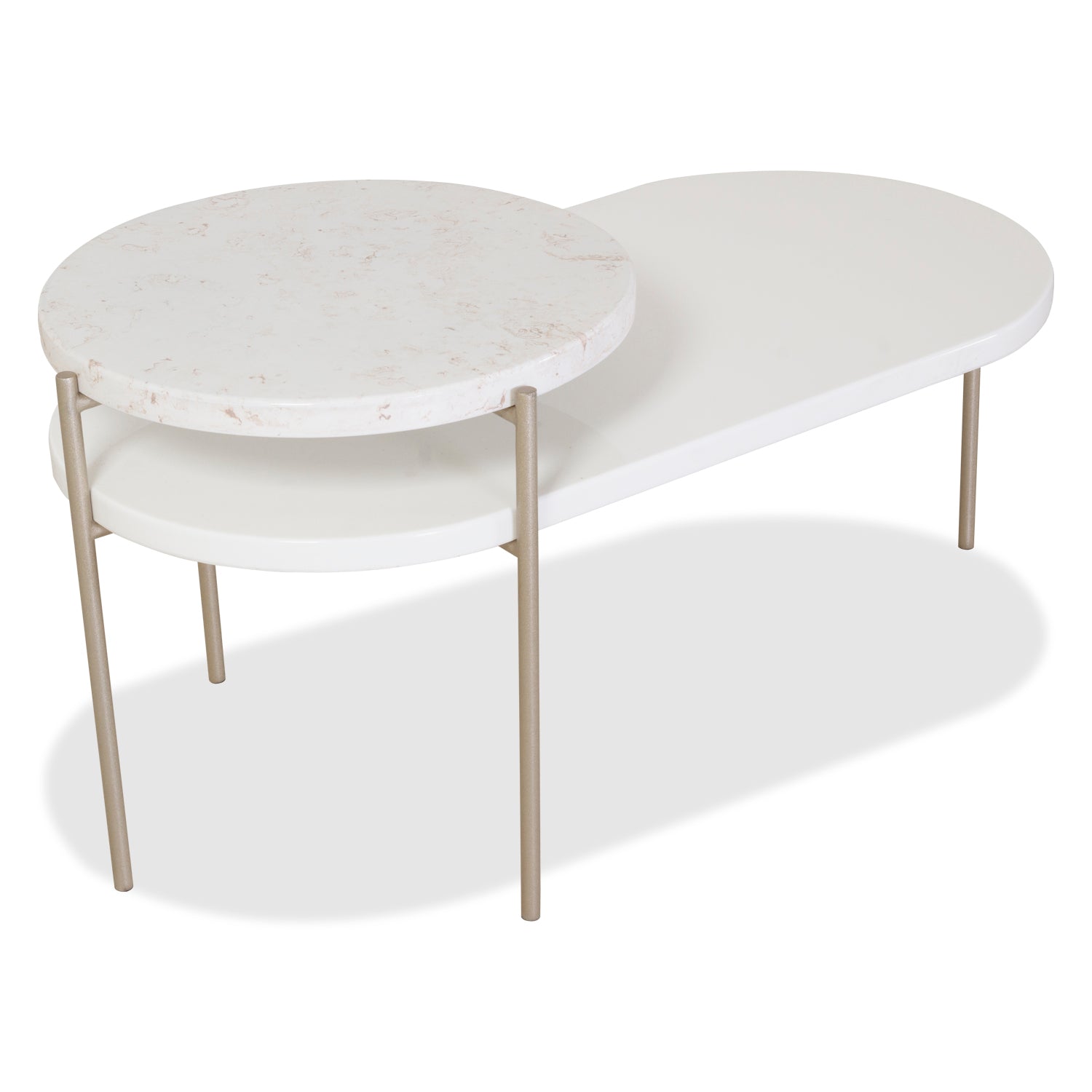 Mesa De Centro Venus Champaña, Marmol Beige