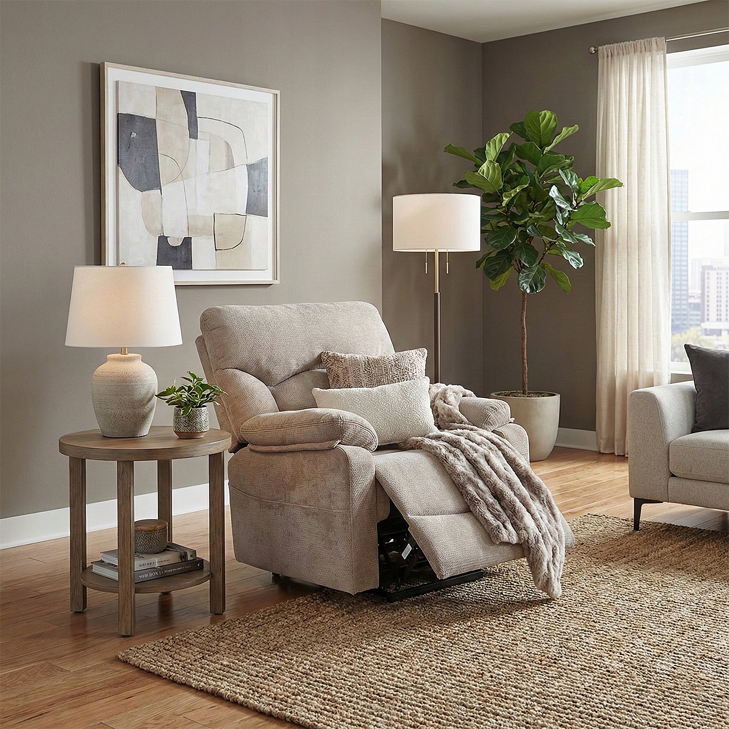 Sillón Reclinable Aspen Chenille Beige
