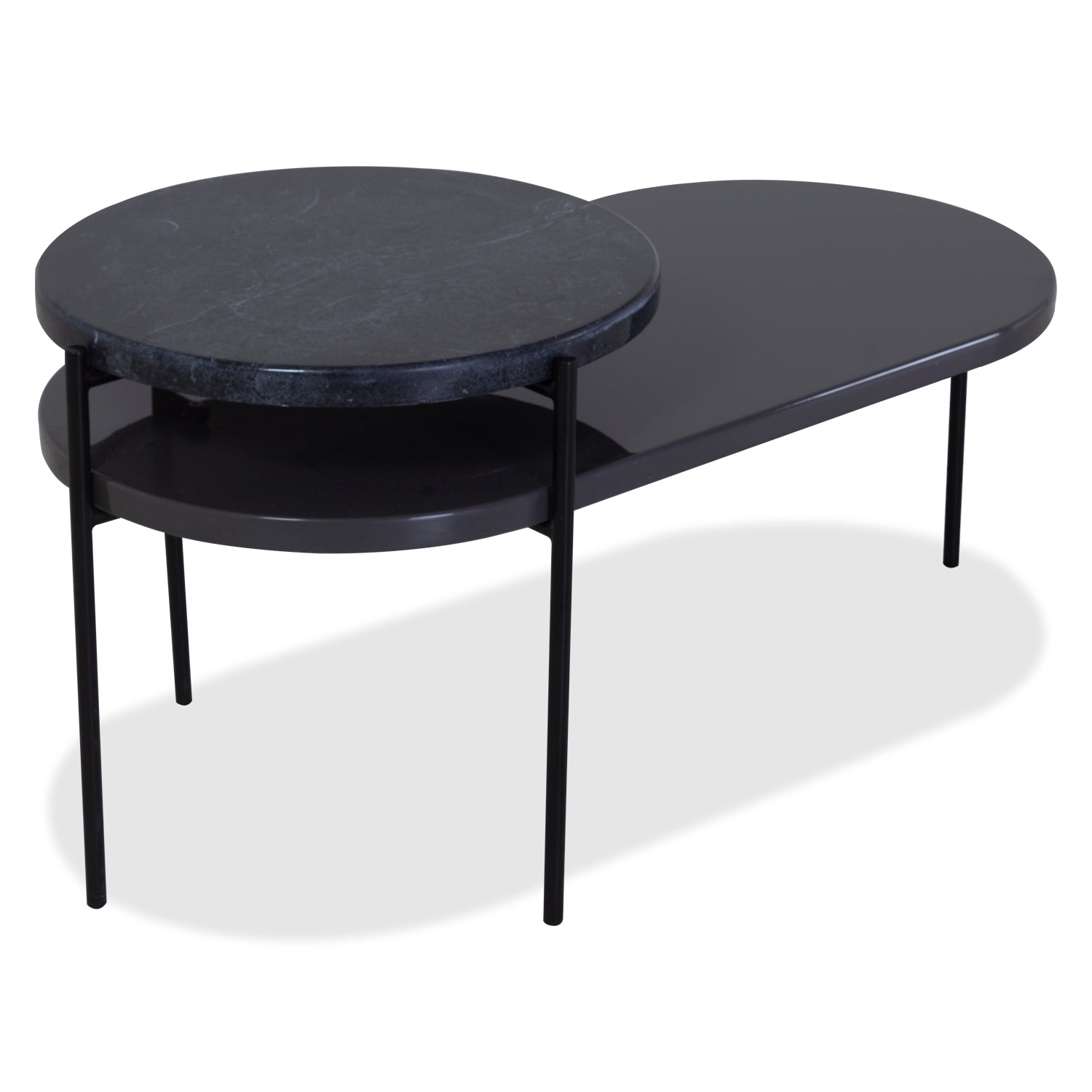 Mesa De Centro Venus Gris, Marmol Negro