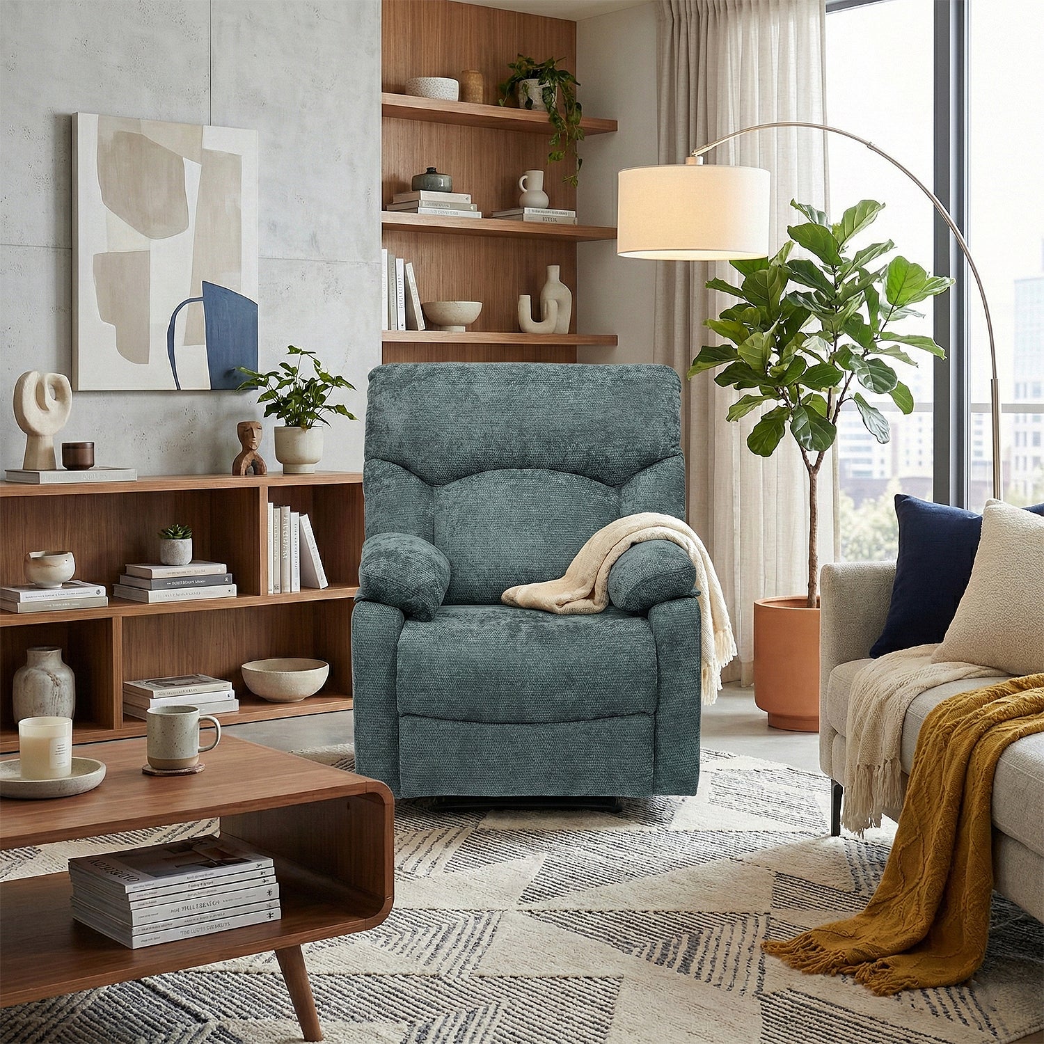 Sillón Reclinable Aspen Chenille Gris