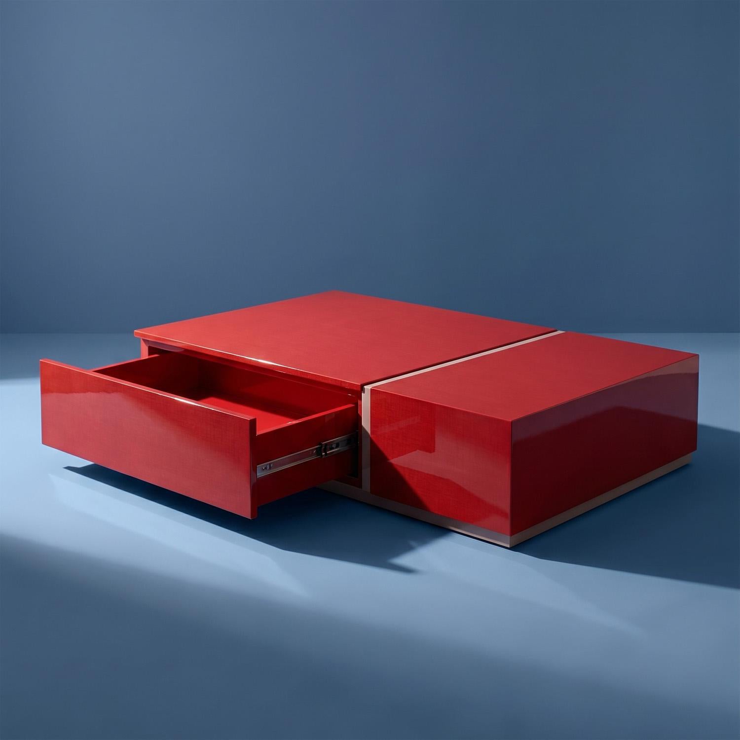 Mesa De Centro Lizzi Roja,Rosa Premium.