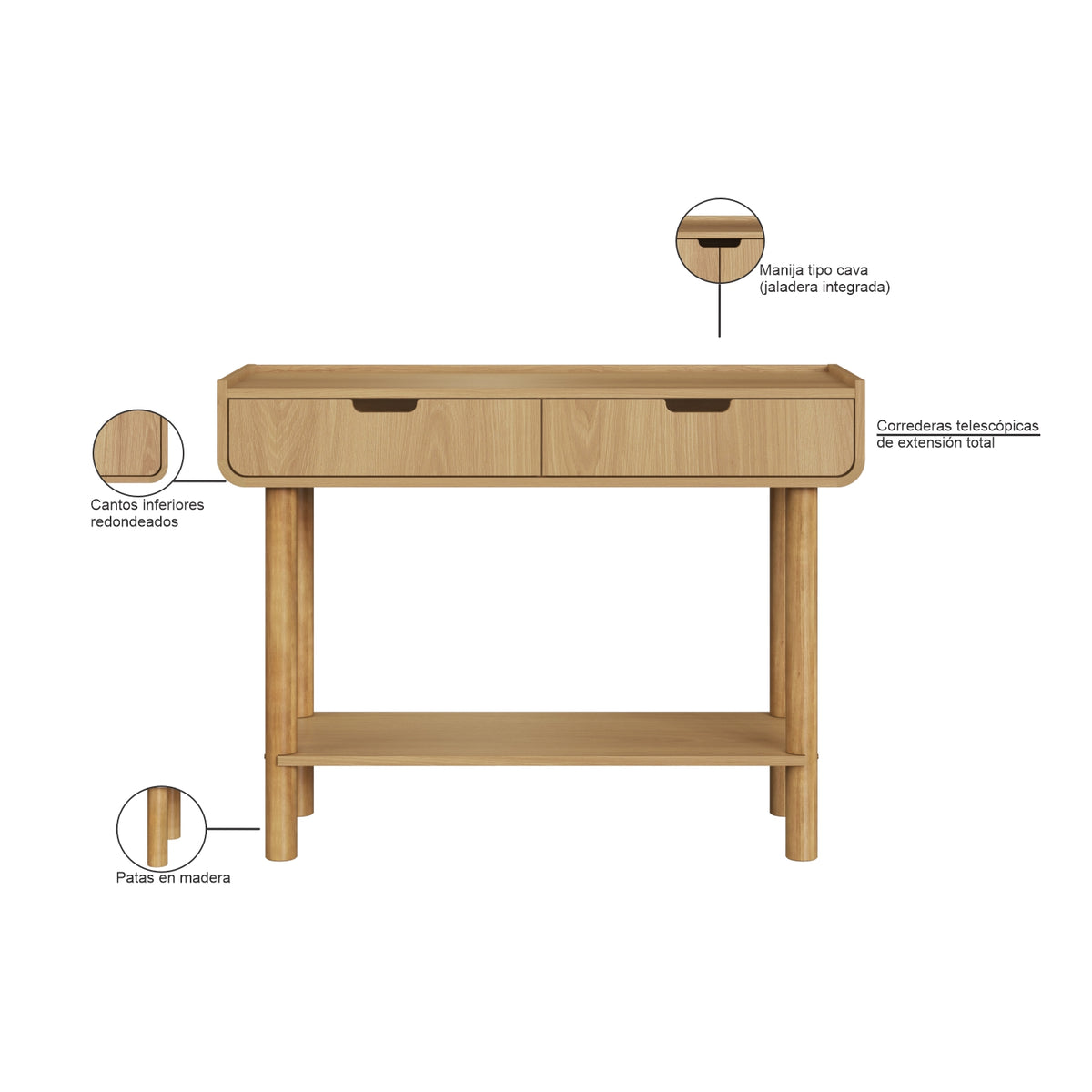 Consola Arlette 100X75X38 Natural