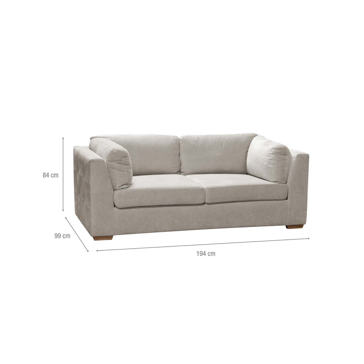 Sofá Astro 2 Puestos Chenille Impetu Beige, Natural