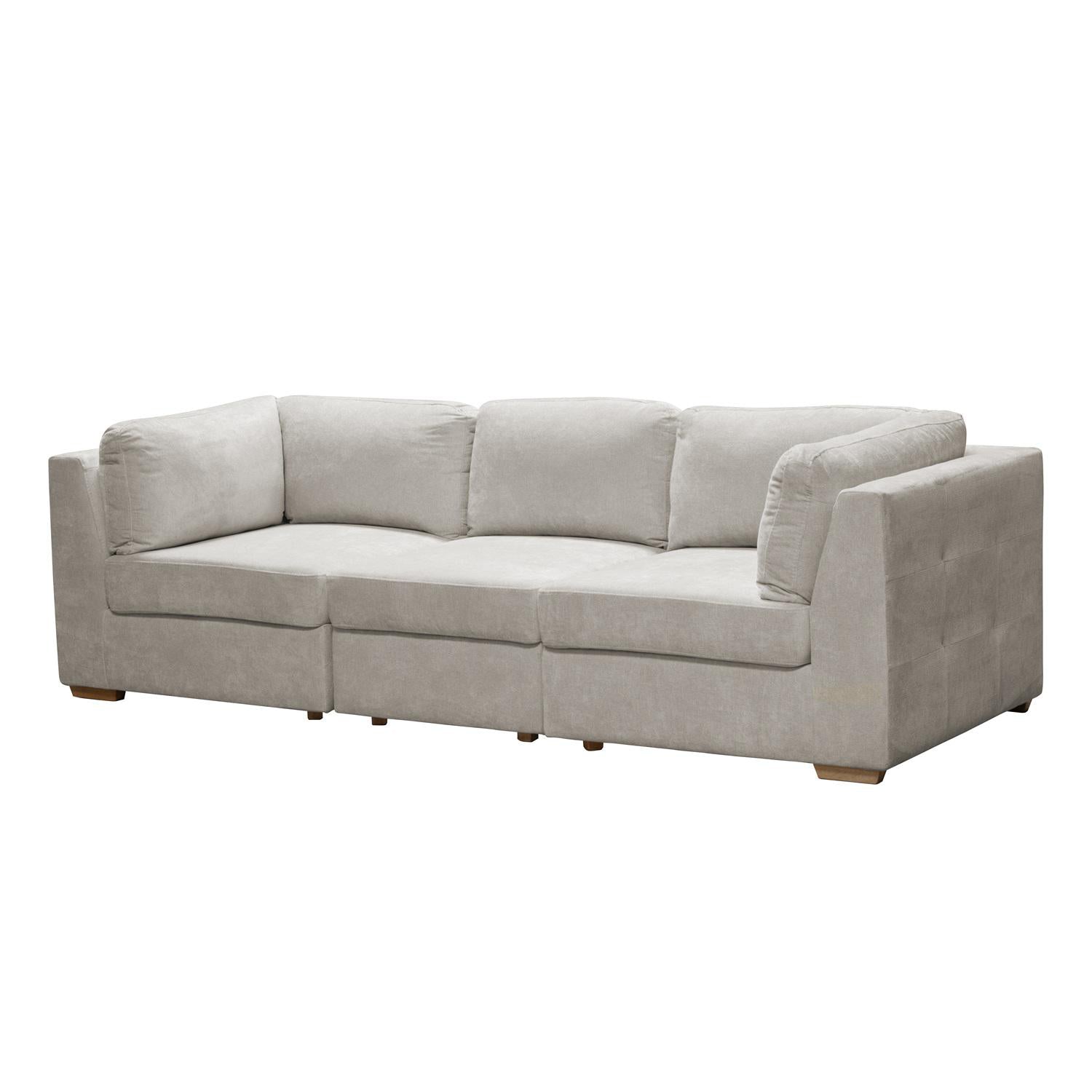 Sofá Astro 3 Puestos Chenille Impetu Beige, Natural 3 Piezas