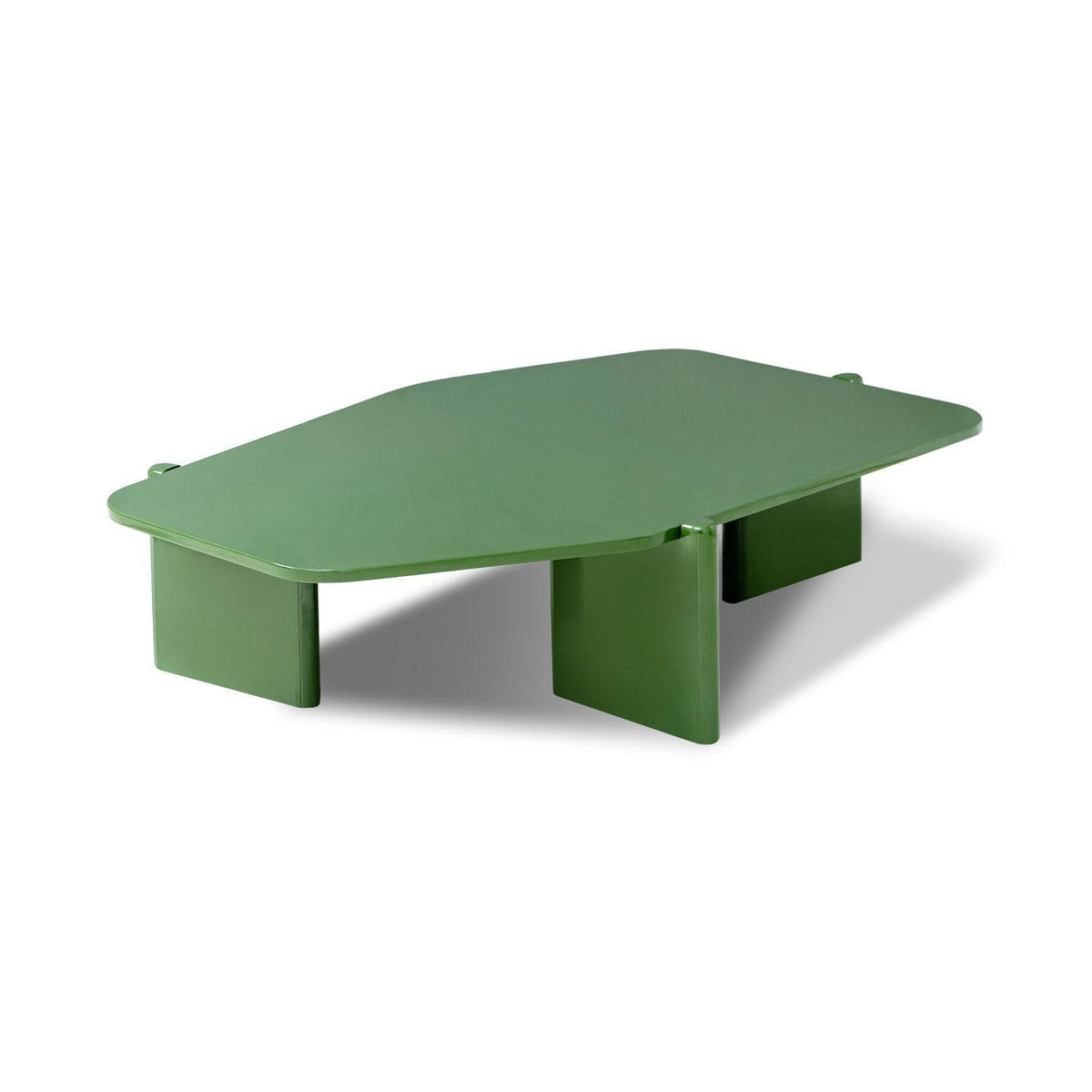 Mesa De Centro Oklam Asimetrica Verde.