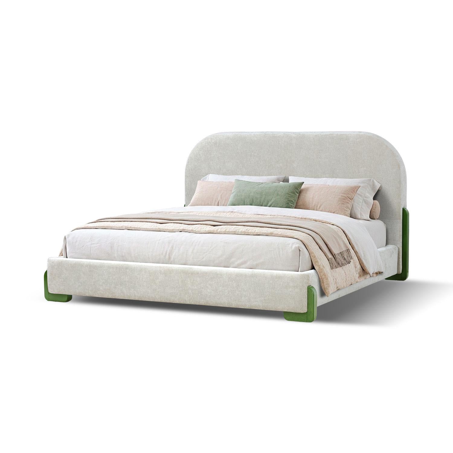 Cama Queen London Velvet Verde