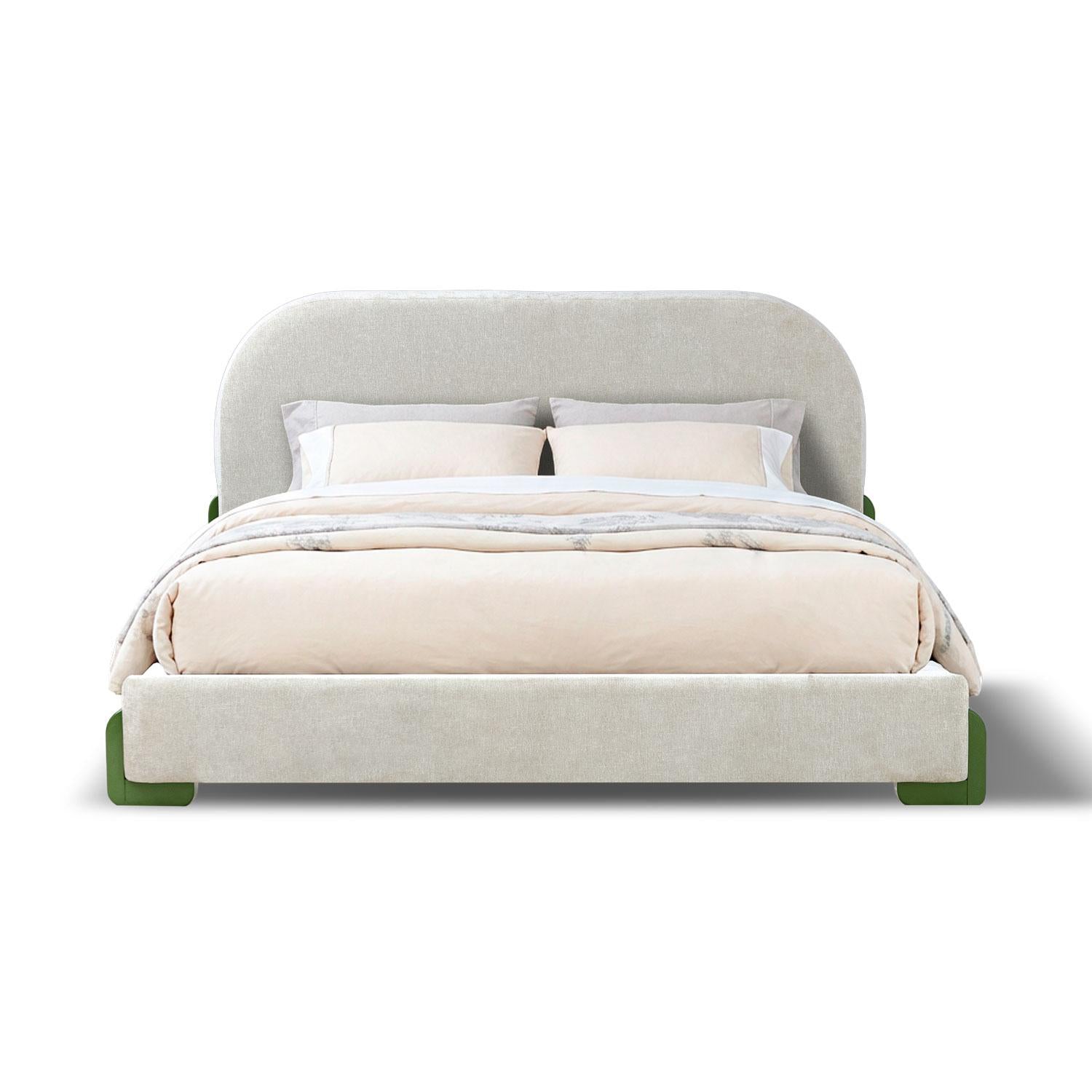 Cama Queen London Velvet Verde
