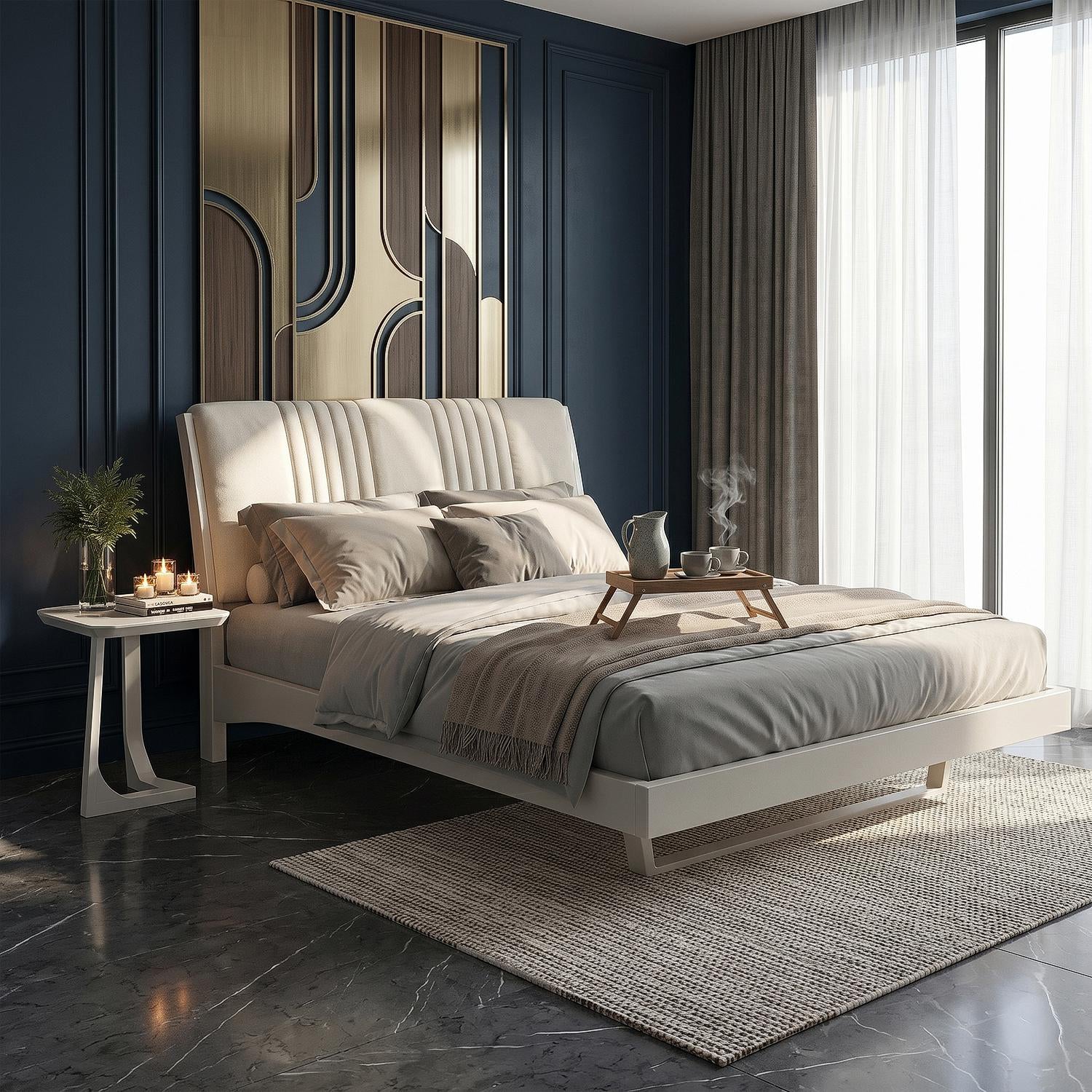Alcoba Queen Deco Eurolino Perla, Off White