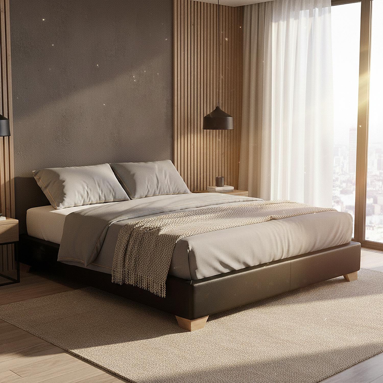 Base Cama Queen Taylor Eurolino Negro Par