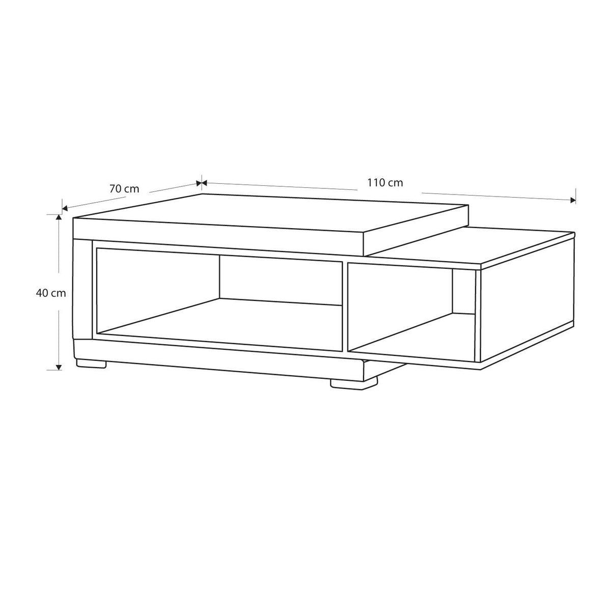 Mesa De Centro Luxury Champaña, Off White