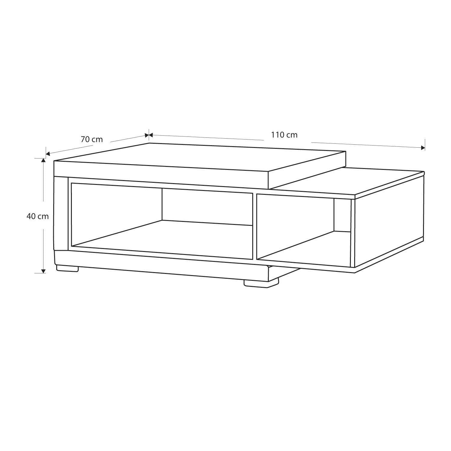 Mesa De Centro Luxury Champaña, Off White