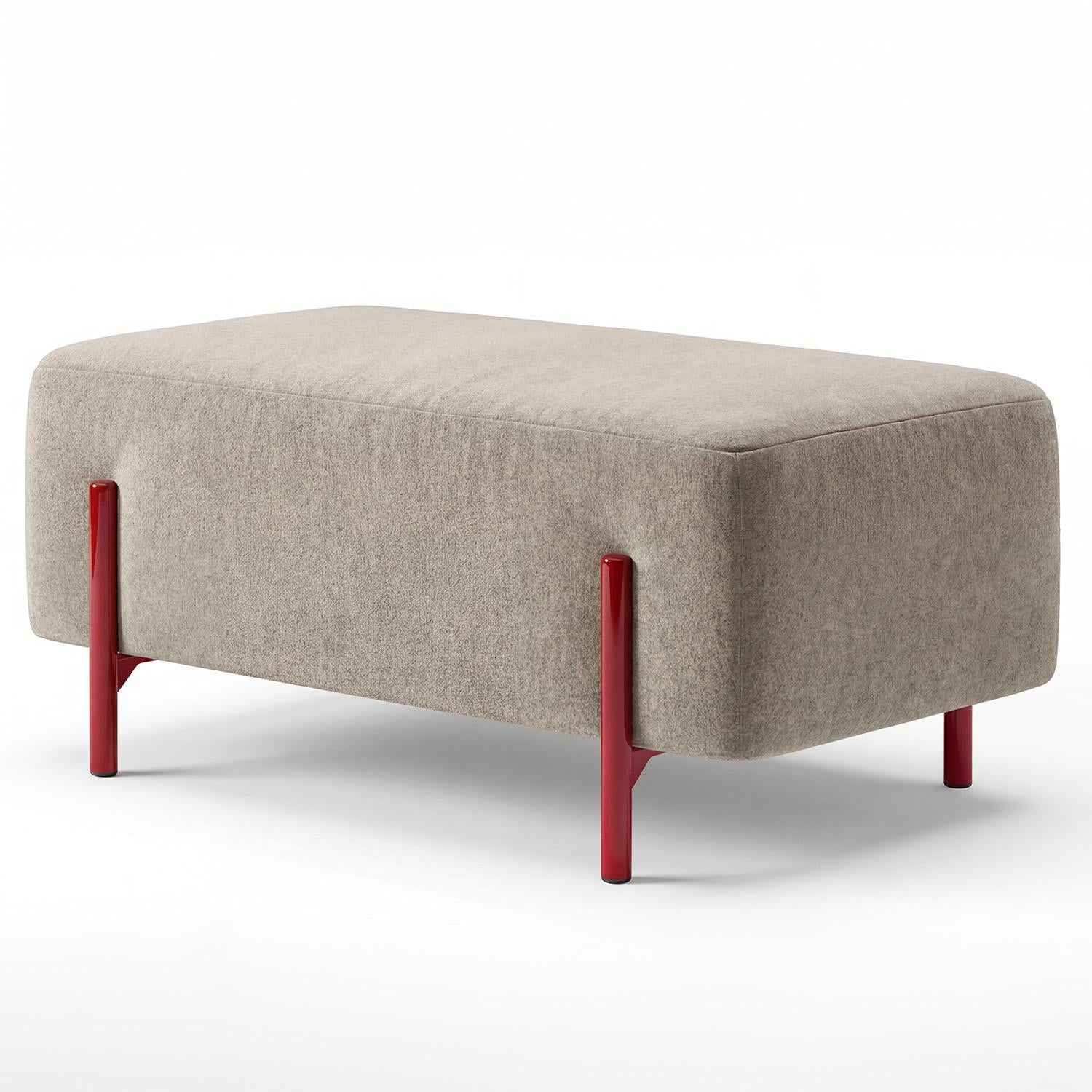 Puff Arthur Velvet Serena Cocoa, Rojo Premium