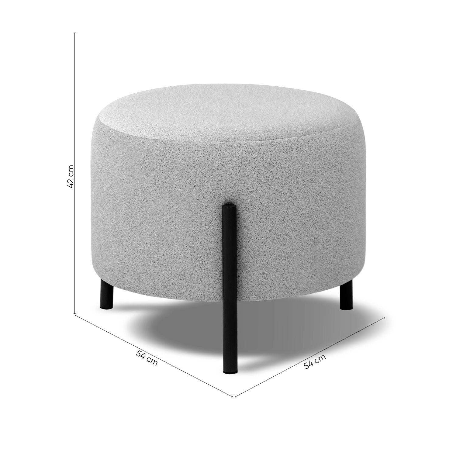 Puff Arthur Velvet Serena Cielo, Azul Circular