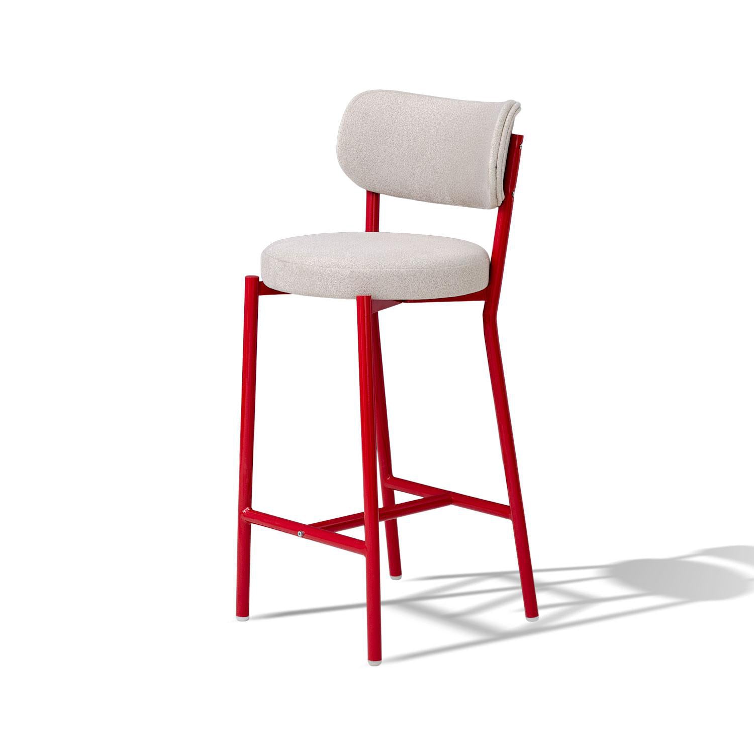 Silla Bar Arthur Velvet Serena Cocoa, Roja.