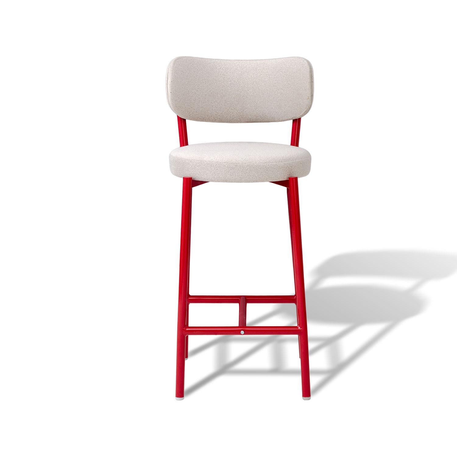 Silla Bar Arthur Velvet Serena Cocoa, Roja.