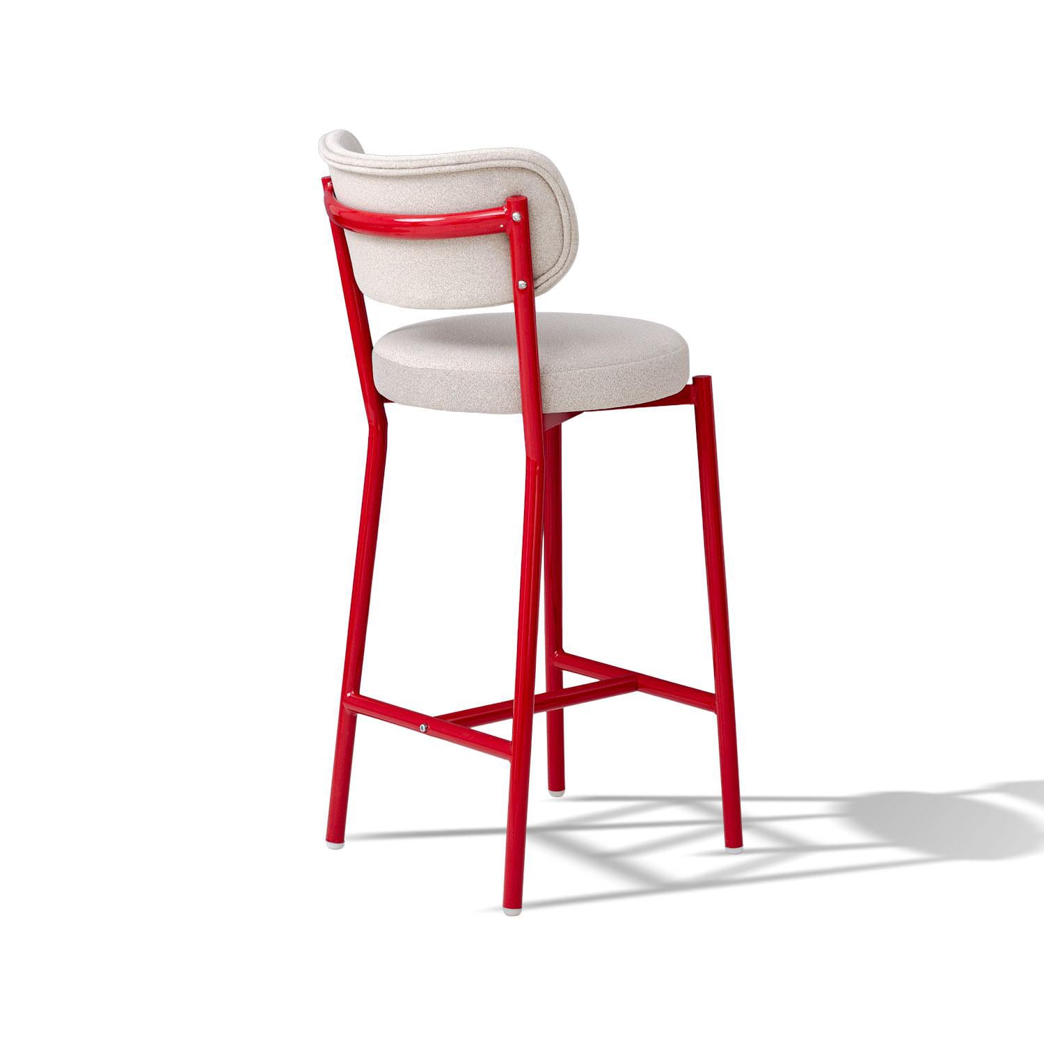 Silla Bar Arthur Velvet Serena Cocoa, Roja.