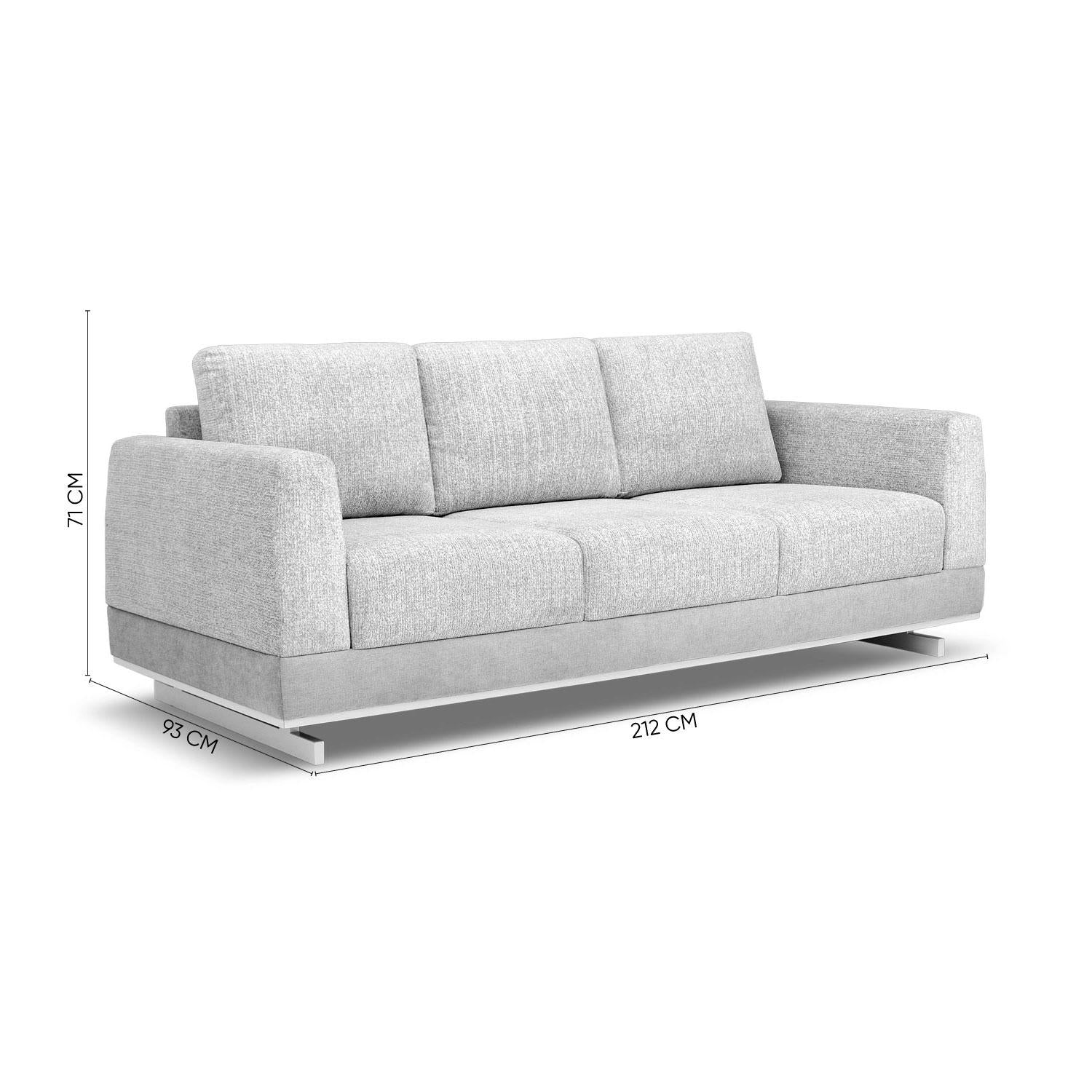 Sofa 3 Puestos Marcus Velvet Diversa Arena, Latte.