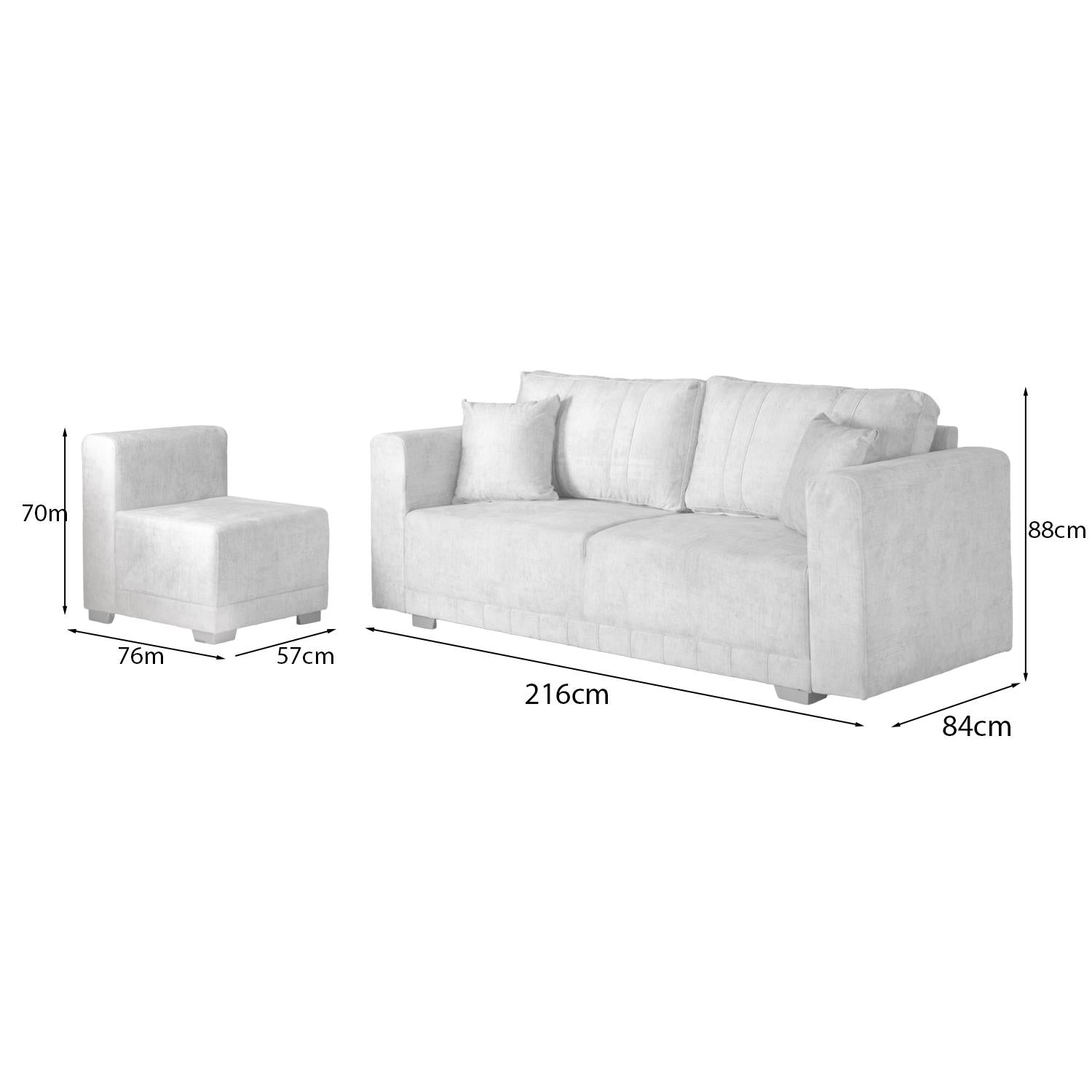Sala Funcional Andora Estocolmo Blanco, Champaña Brazo Desmontable