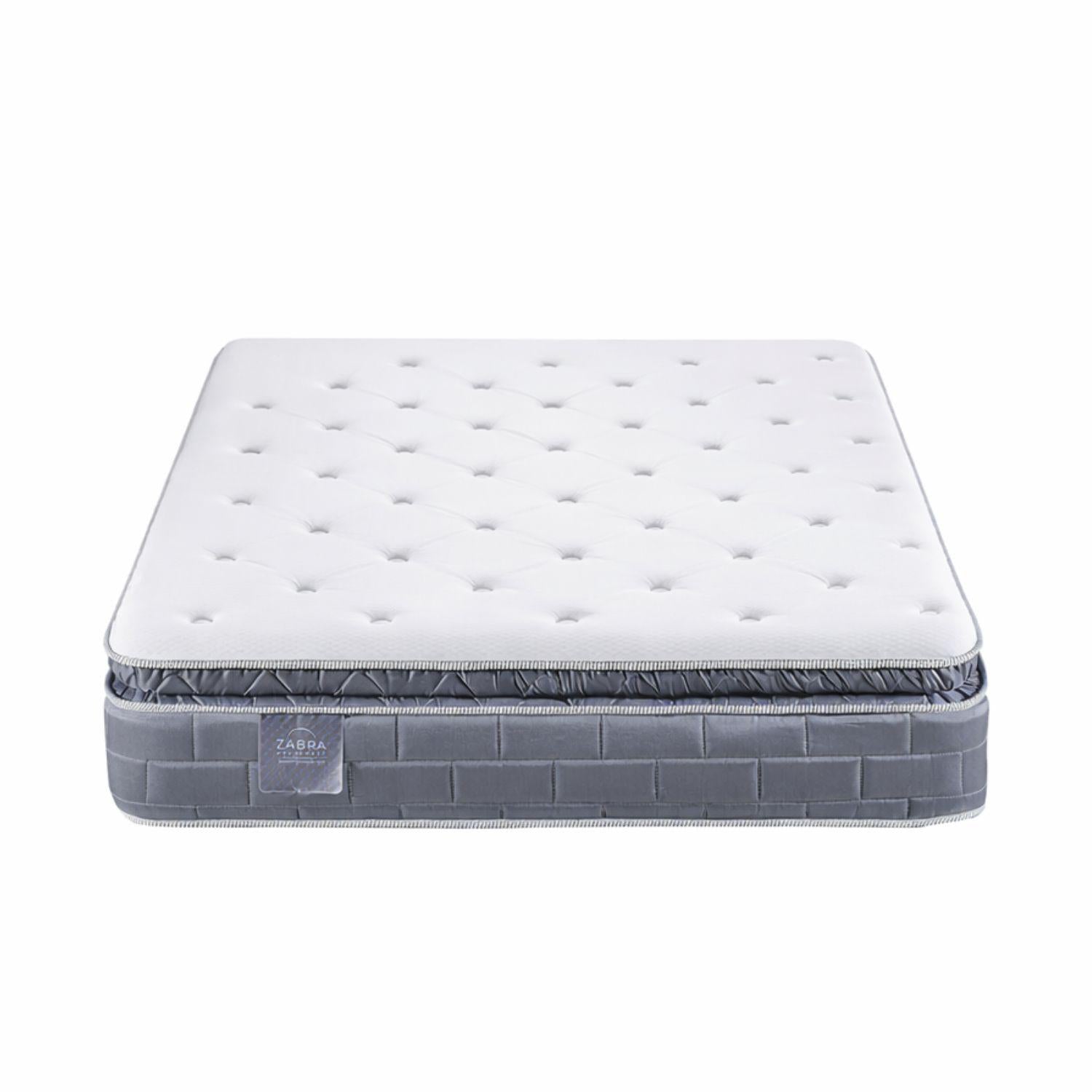 Colchón Queen Aurora Pillow Top + Gratis Cama Gris + 2 Almohadas