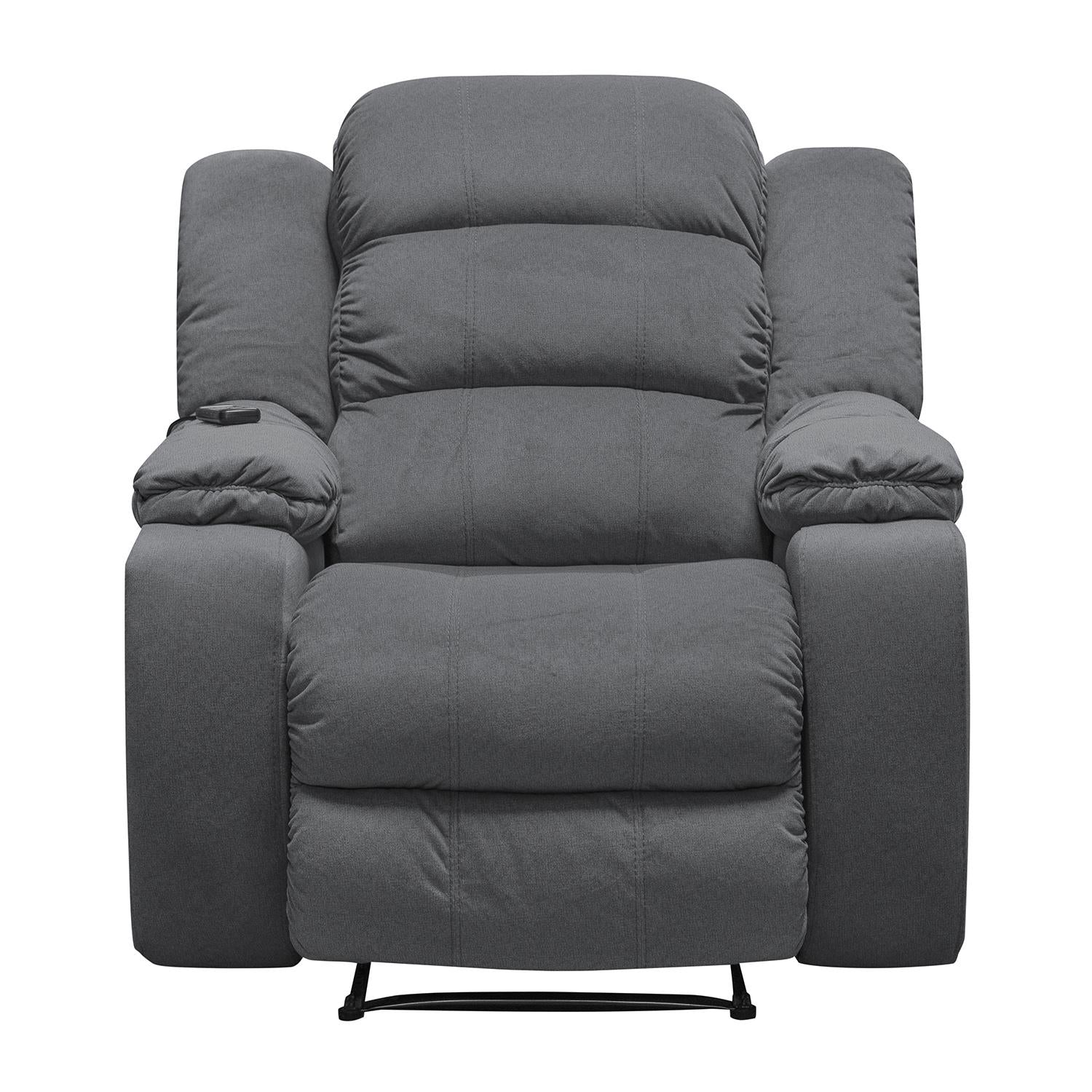 Silla Reclinable Nico Velvet Primada Gris Masajeador