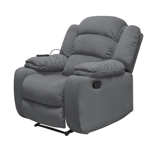 Silla Reclinable Nico Velvet Primada Gris Masajeador