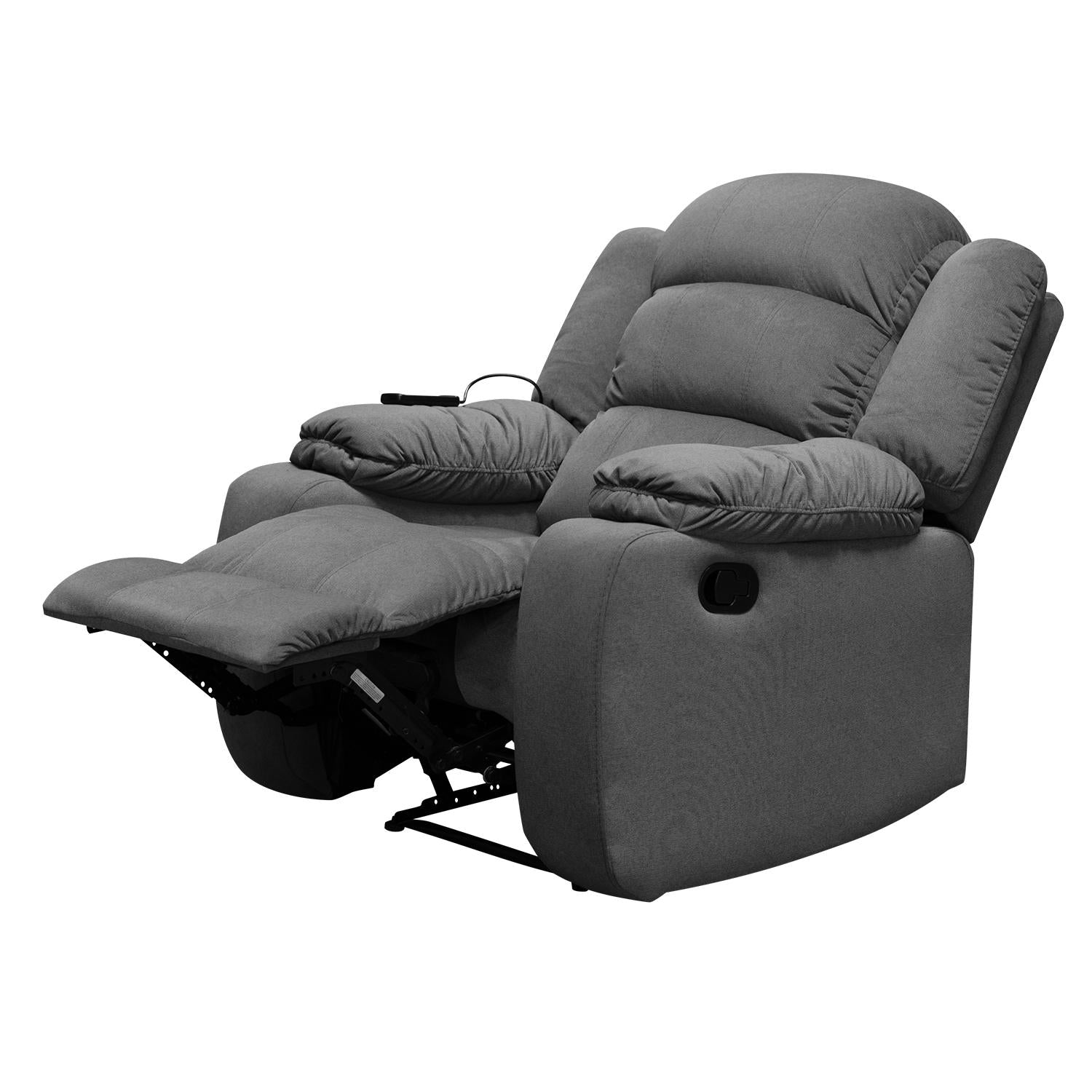 Silla Reclinable Nico Velvet Primada Gris Masajeador