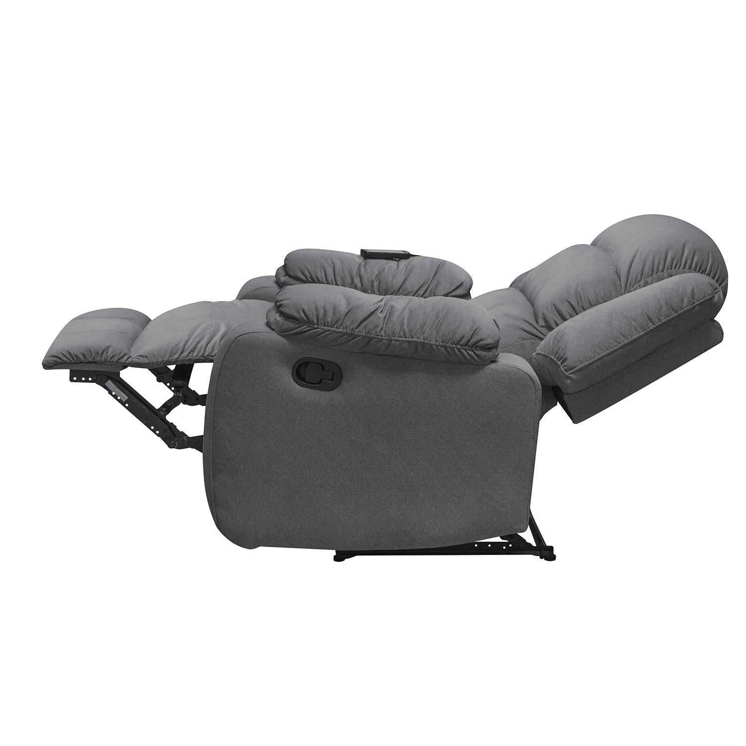 Silla Reclinable Nico Velvet Primada Gris Masajeador