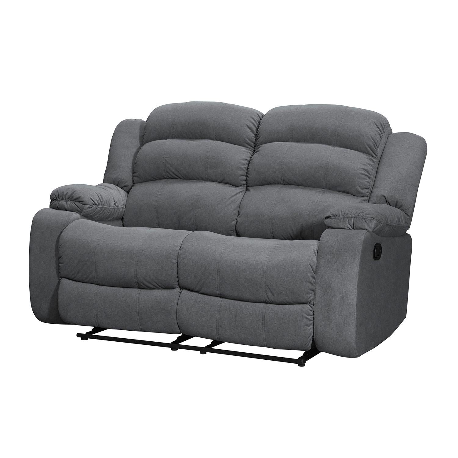 Sofa Reclinable Nico 2 Puestos Velvet Primada Gris