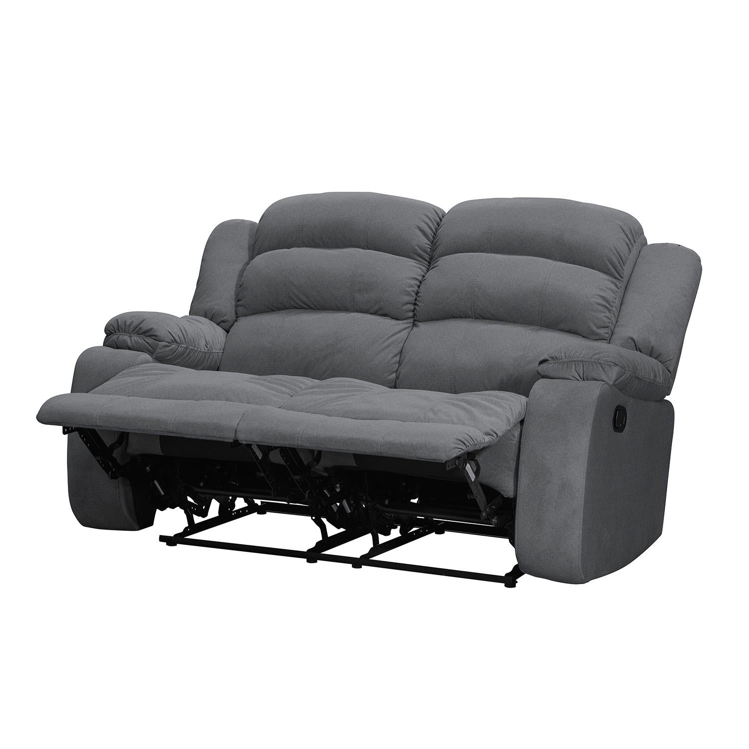 Sofa Reclinable Nico 2 Puestos Velvet Primada Gris