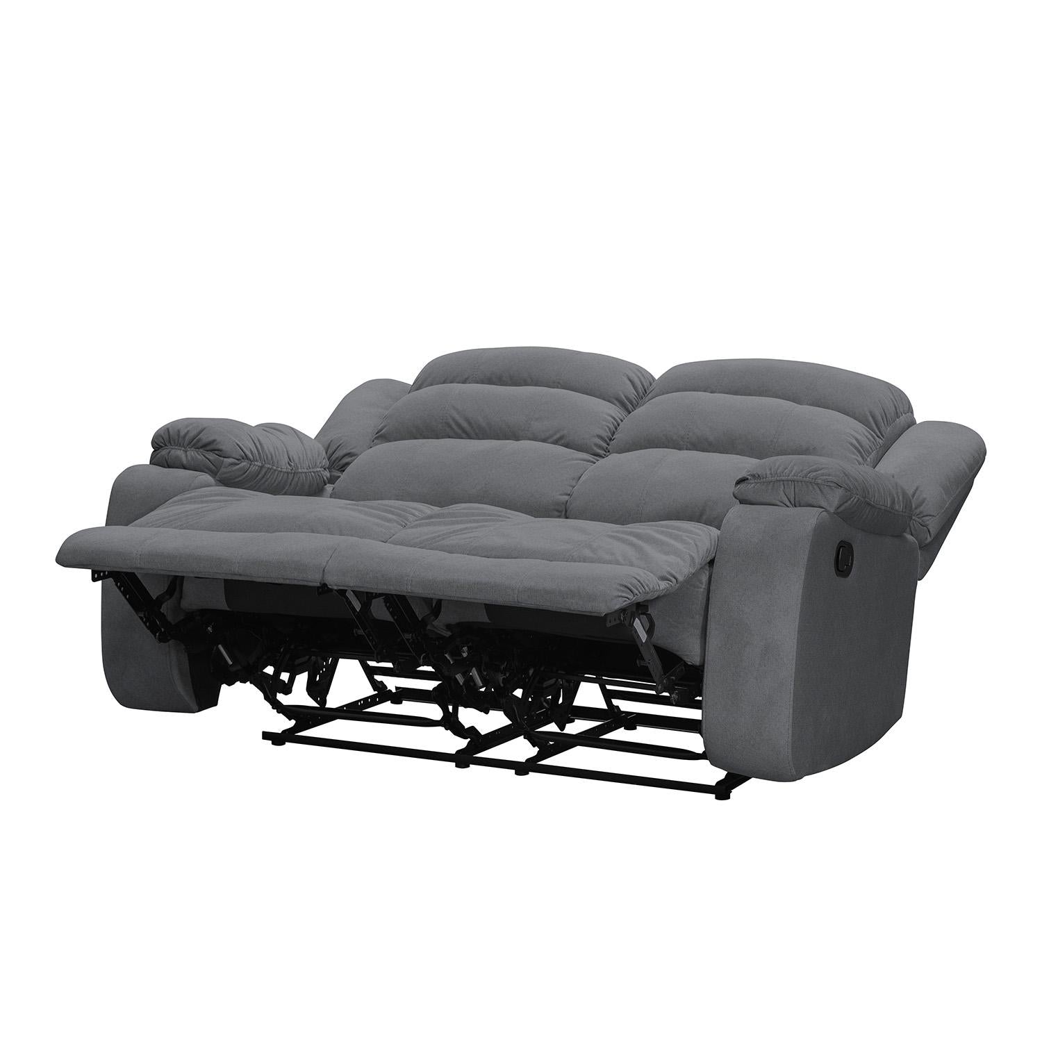 Sofa Reclinable Nico 2 Puestos Velvet Primada Gris