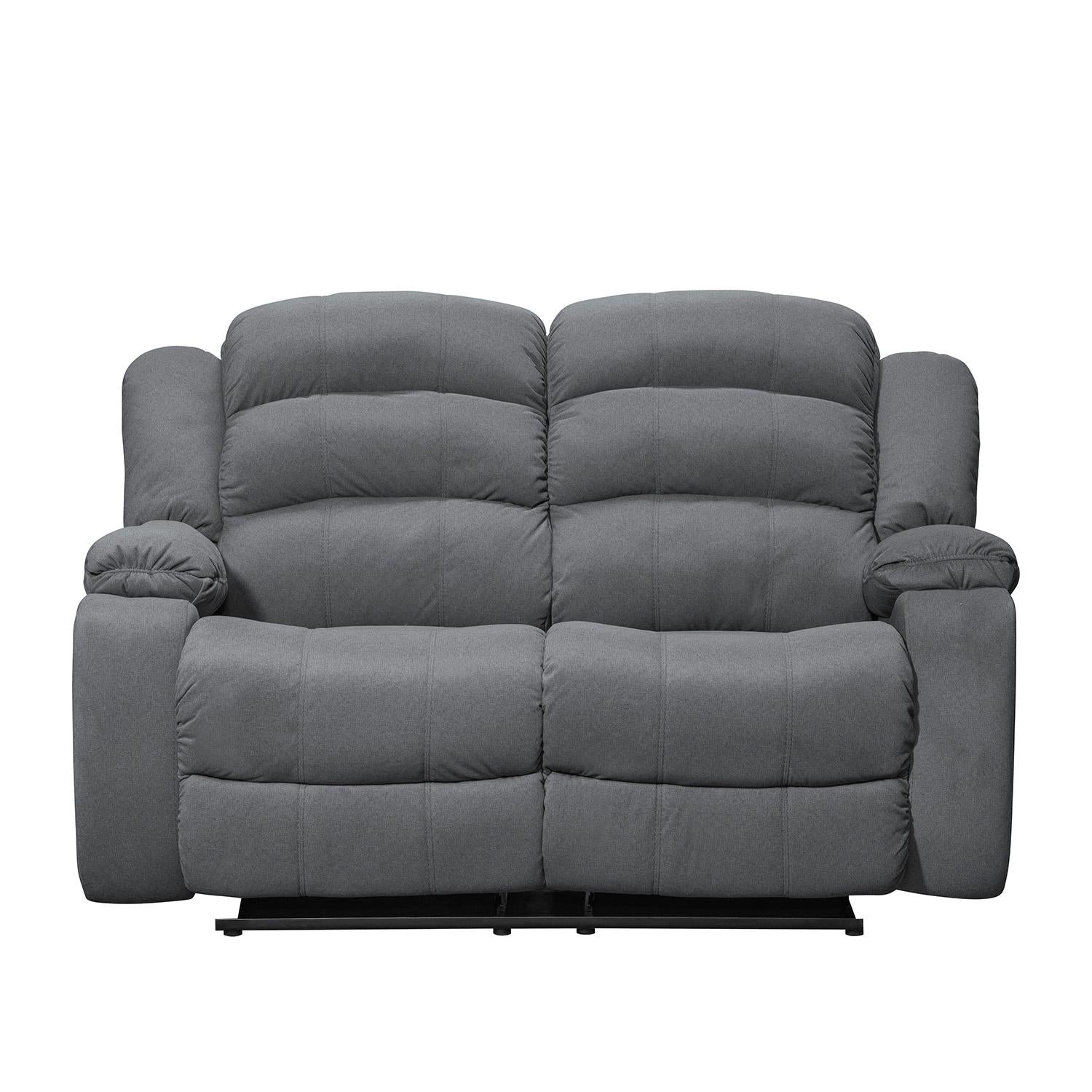 Sofa Reclinable Nico 2 Puestos Velvet Primada Gris