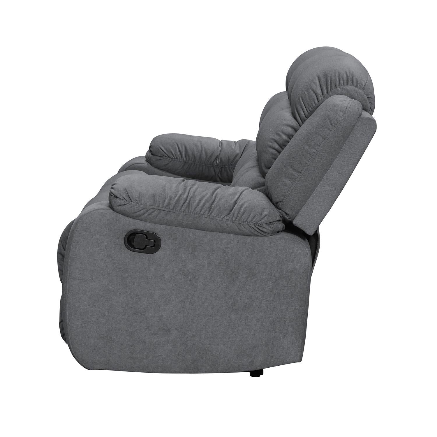 Sofa Reclinable Nico 2 Puestos Velvet Primada Gris
