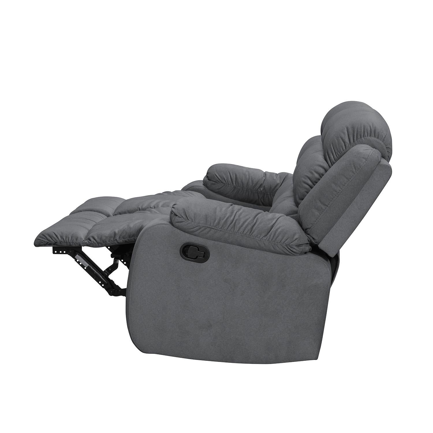 Sofa Reclinable Nico 2 Puestos Velvet Primada Gris