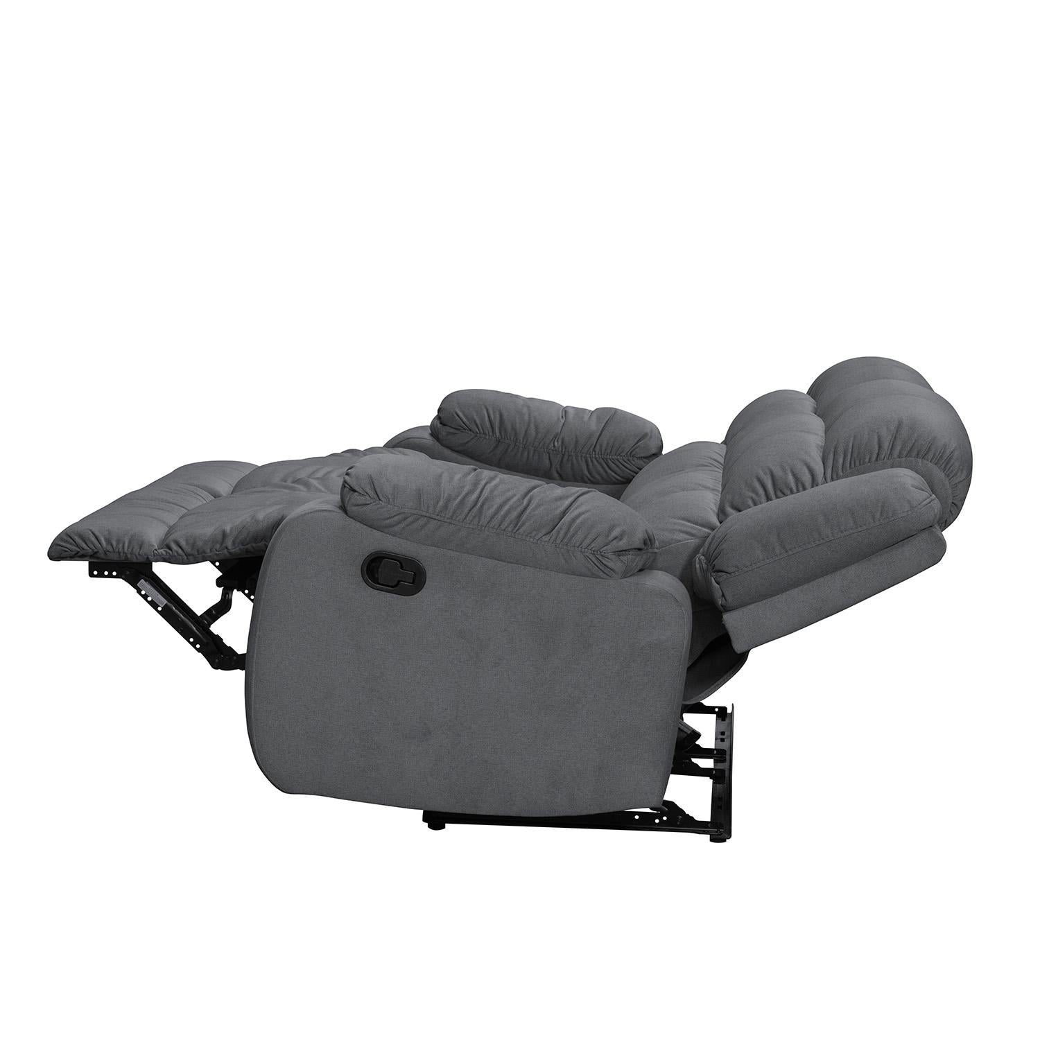 Sofa Reclinable Nico 2 Puestos Velvet Primada Gris