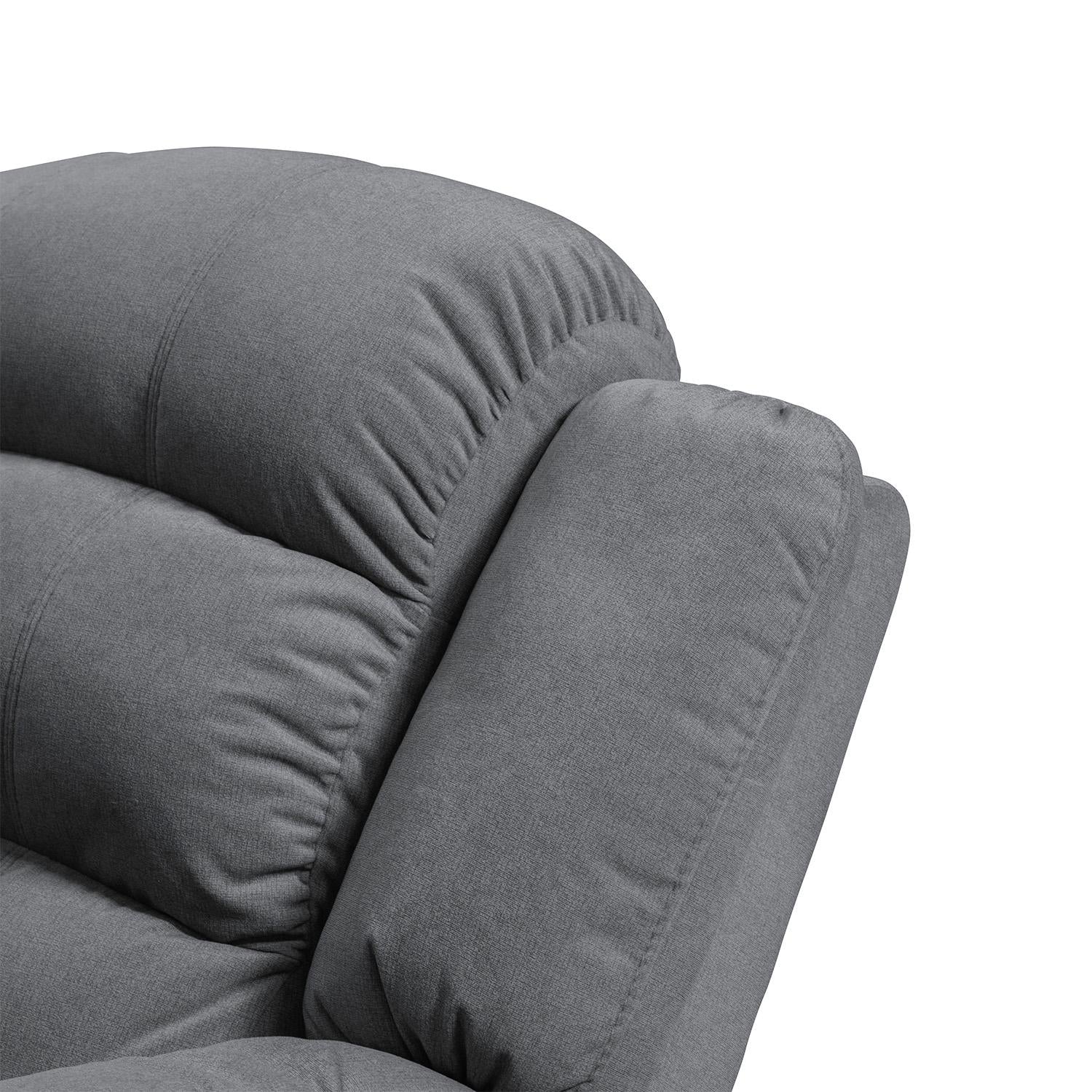 Sofa Reclinable Nico 2 Puestos Velvet Primada Gris