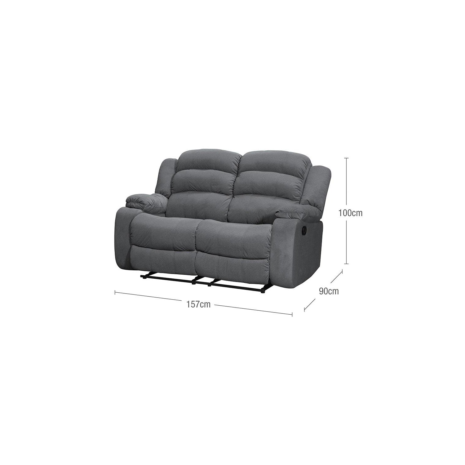 Sofa Reclinable Nico 2 Puestos Velvet Primada Gris
