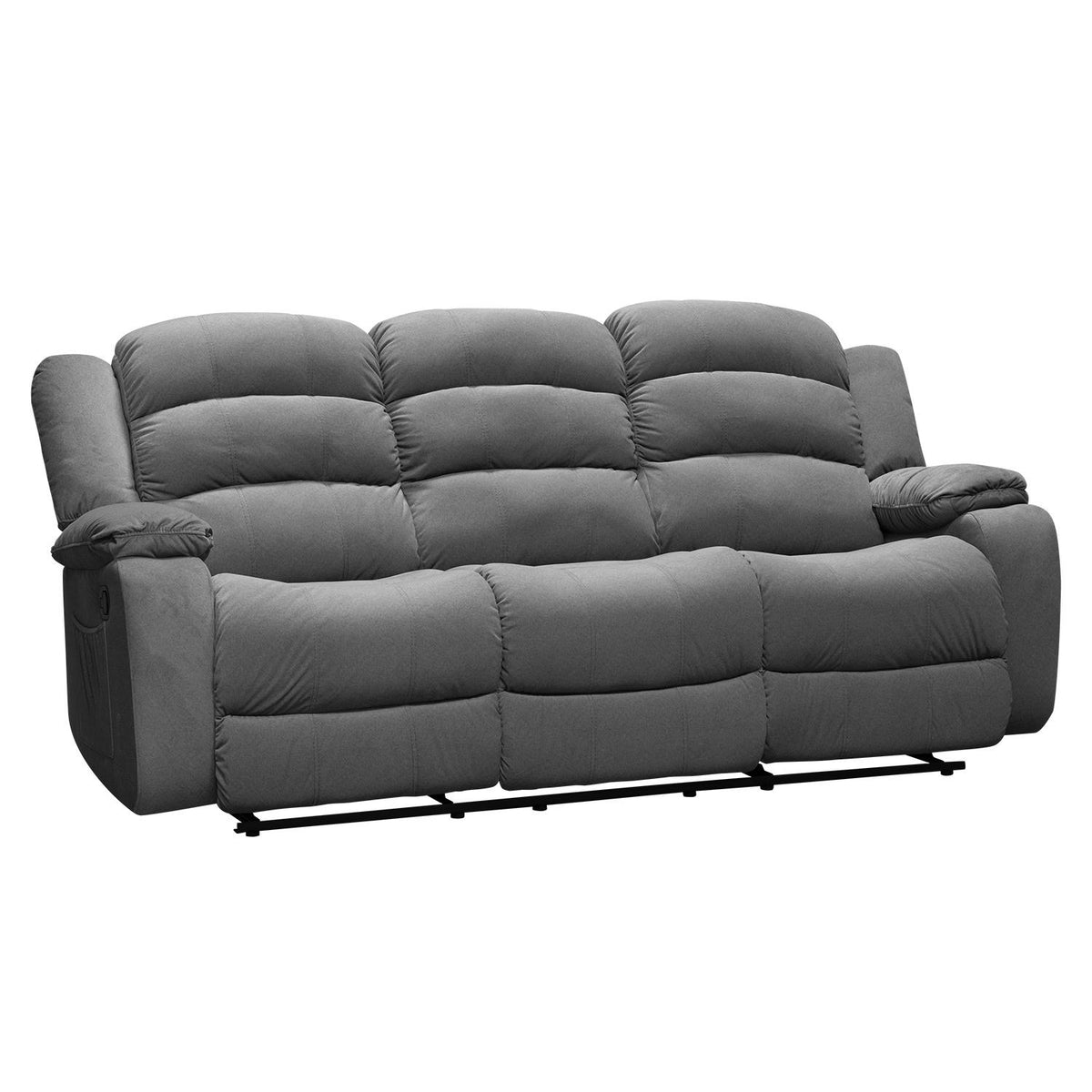 Sofa Reclinable Nico 3 Puestos Velvet Primada Gris