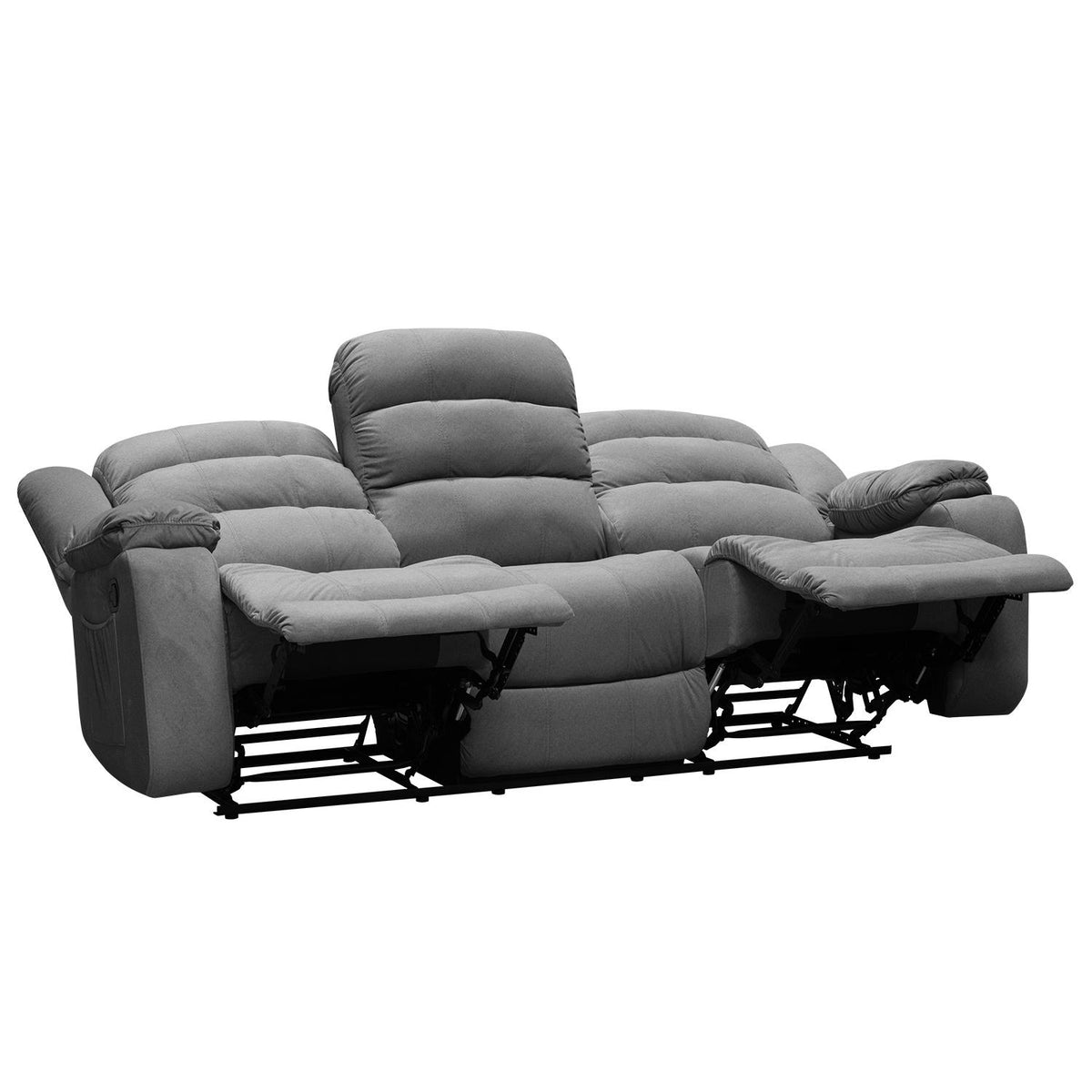 Sofa Reclinable Nico 3 Puestos Velvet Primada Gris