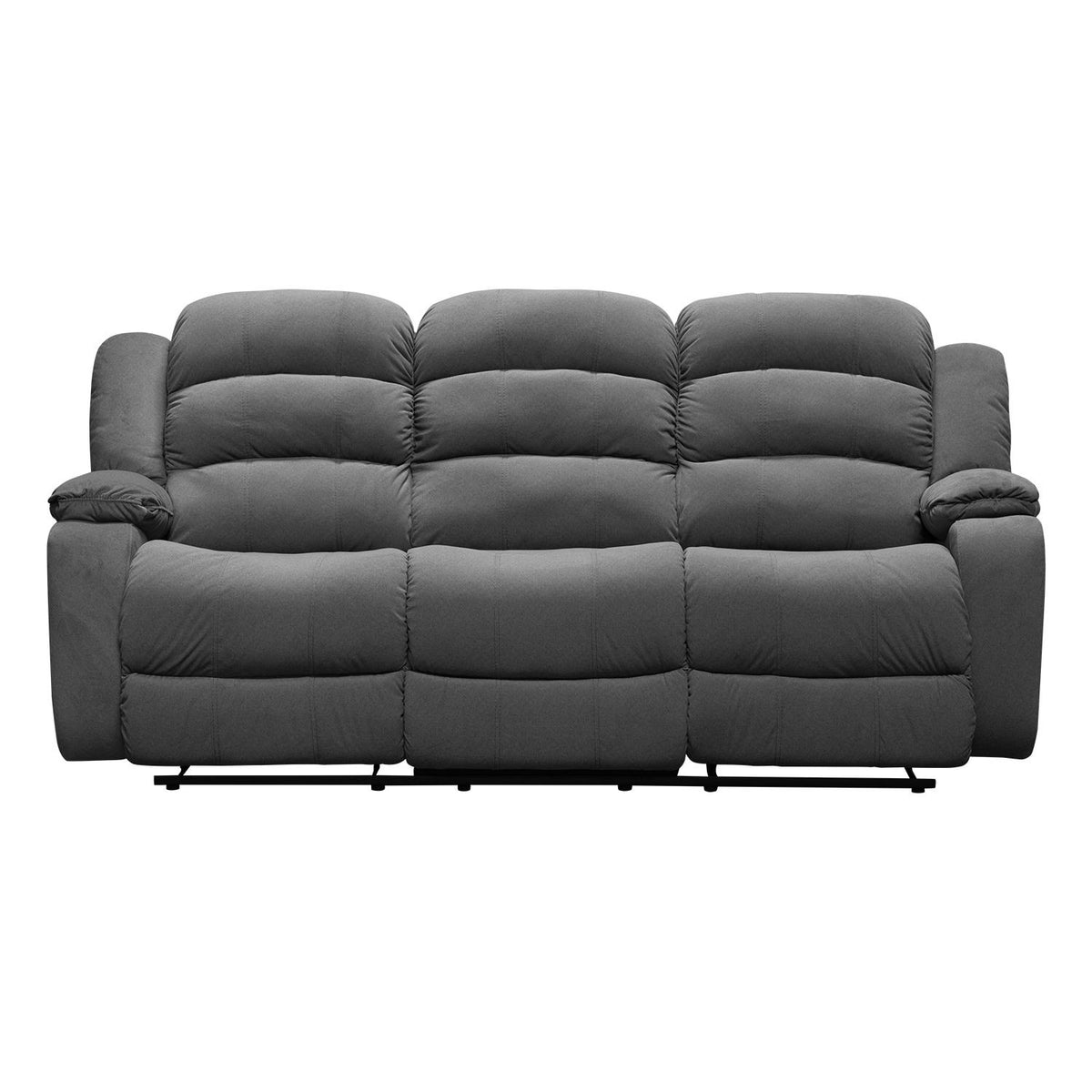 Sofa Reclinable Nico 3 Puestos Velvet Primada Gris