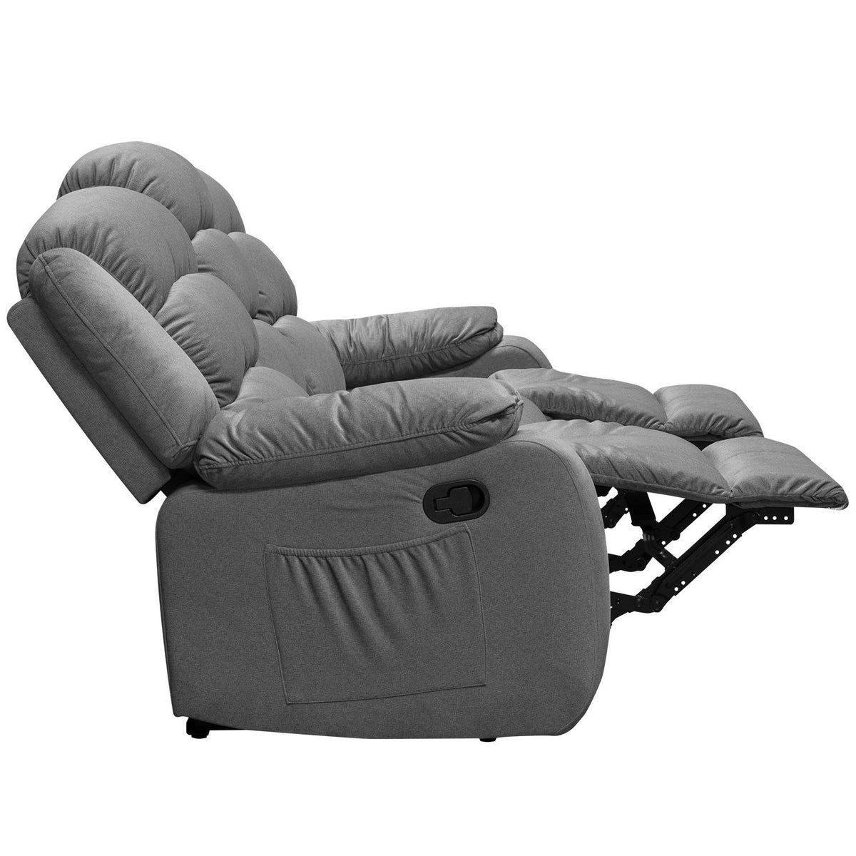 Sofa Reclinable Nico 3 Puestos Velvet Primada Gris