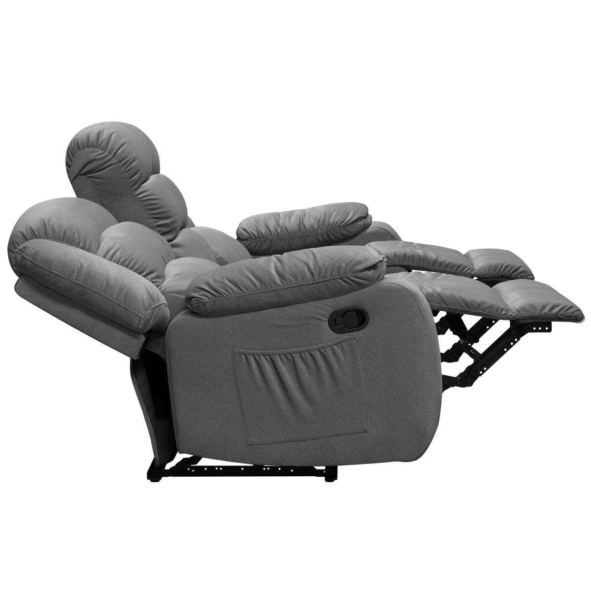 Sofa Reclinable Nico 3 Puestos Velvet Primada Gris